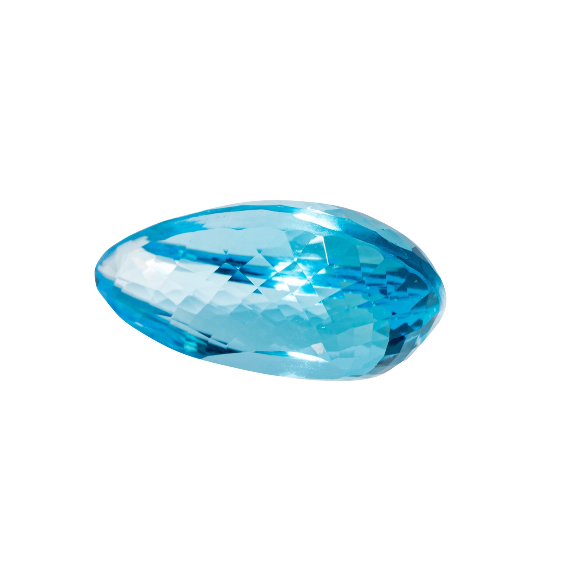 Loser Blautopas, 46,4 ct.,29,75 x 16 x 11 mm, behandelt, facetierter Tropfen.Loose blue topaz, 46. - Bild 4 aus 4