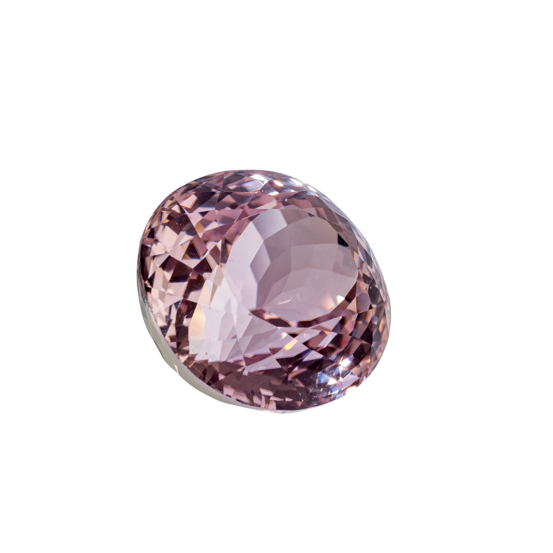 Loser Kunzit, 48,74 ct.,21,9x20,8x15,4mm, brombeerfarben, oval facetiert. Loose kunzite, 48,74 - Bild 2 aus 4