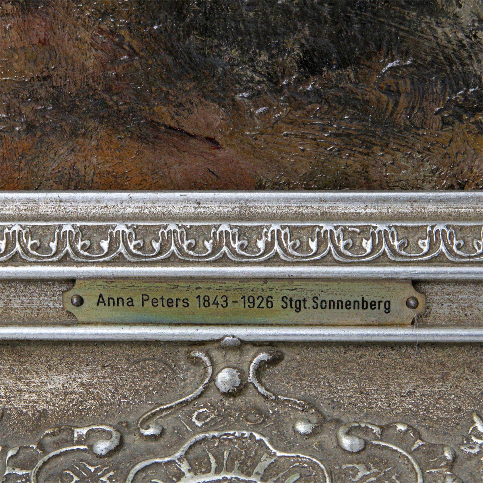 PETERS, ANNA (1843-1926), "Blumenstillleben mit Chrysanthemen",sign. u.l., Öl/Lwd., 96x80 cm (121x96 - Image 3 of 6