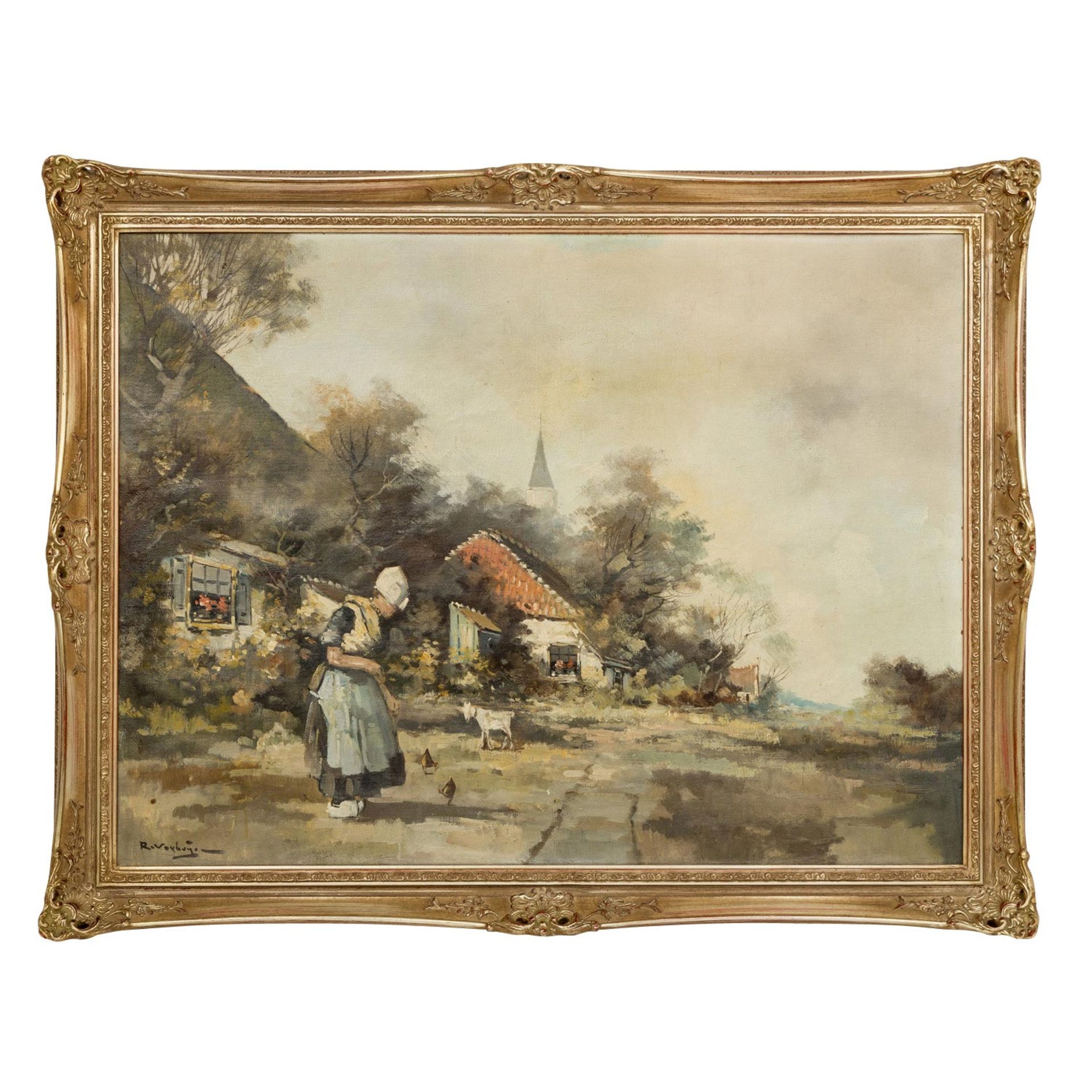 VERHEYEN, R., wohl Renaat (Maler 20. Jh.), "Holländische Bäuerin vor Gehöft", - Image 2 of 4