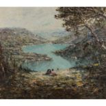 KLARL, JOSEF (1909-1986), "Luganersee, Blick auf Lavena von Ponte Tresa"