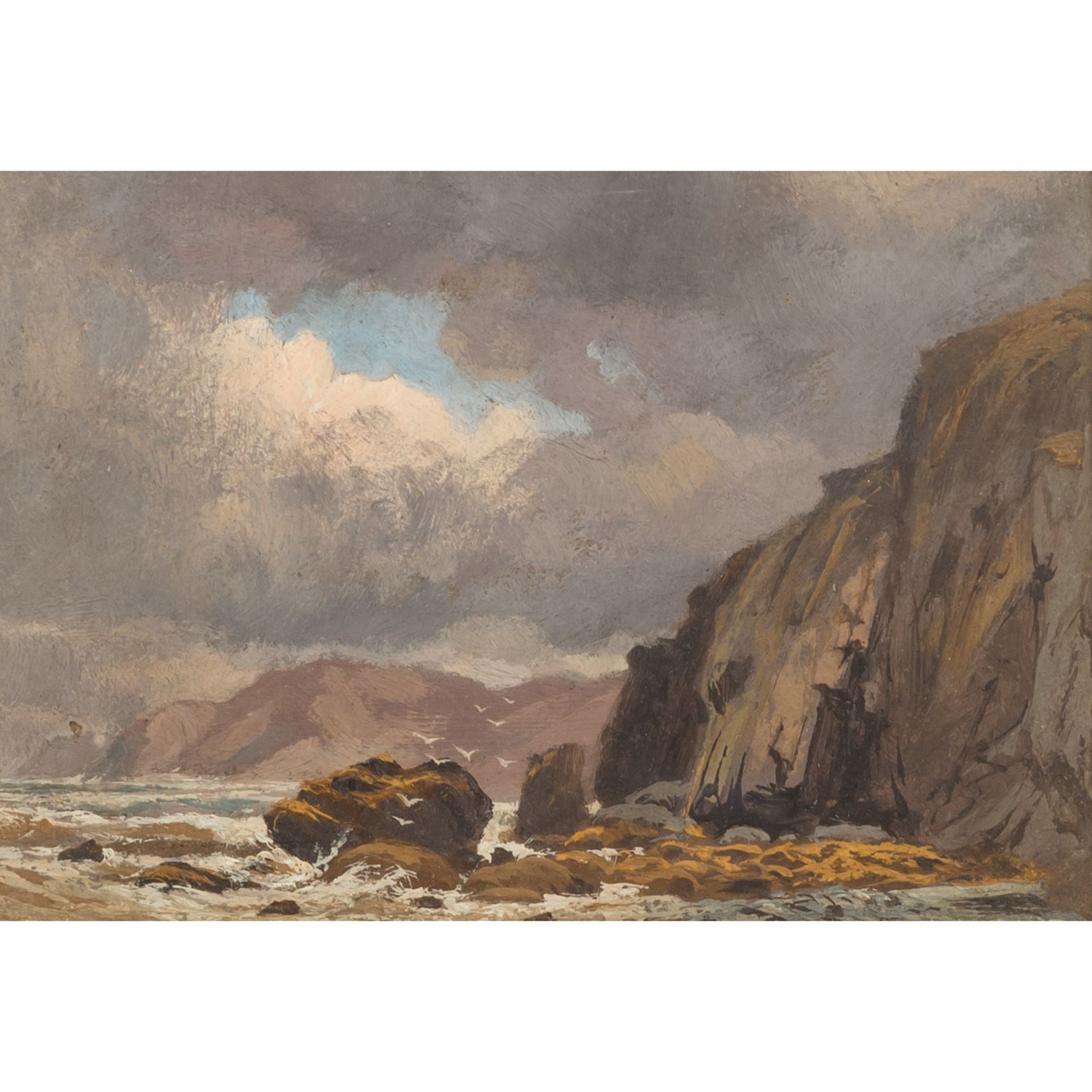 MALER/IN 19. Jh., "Küstenlandschaft in Wales",