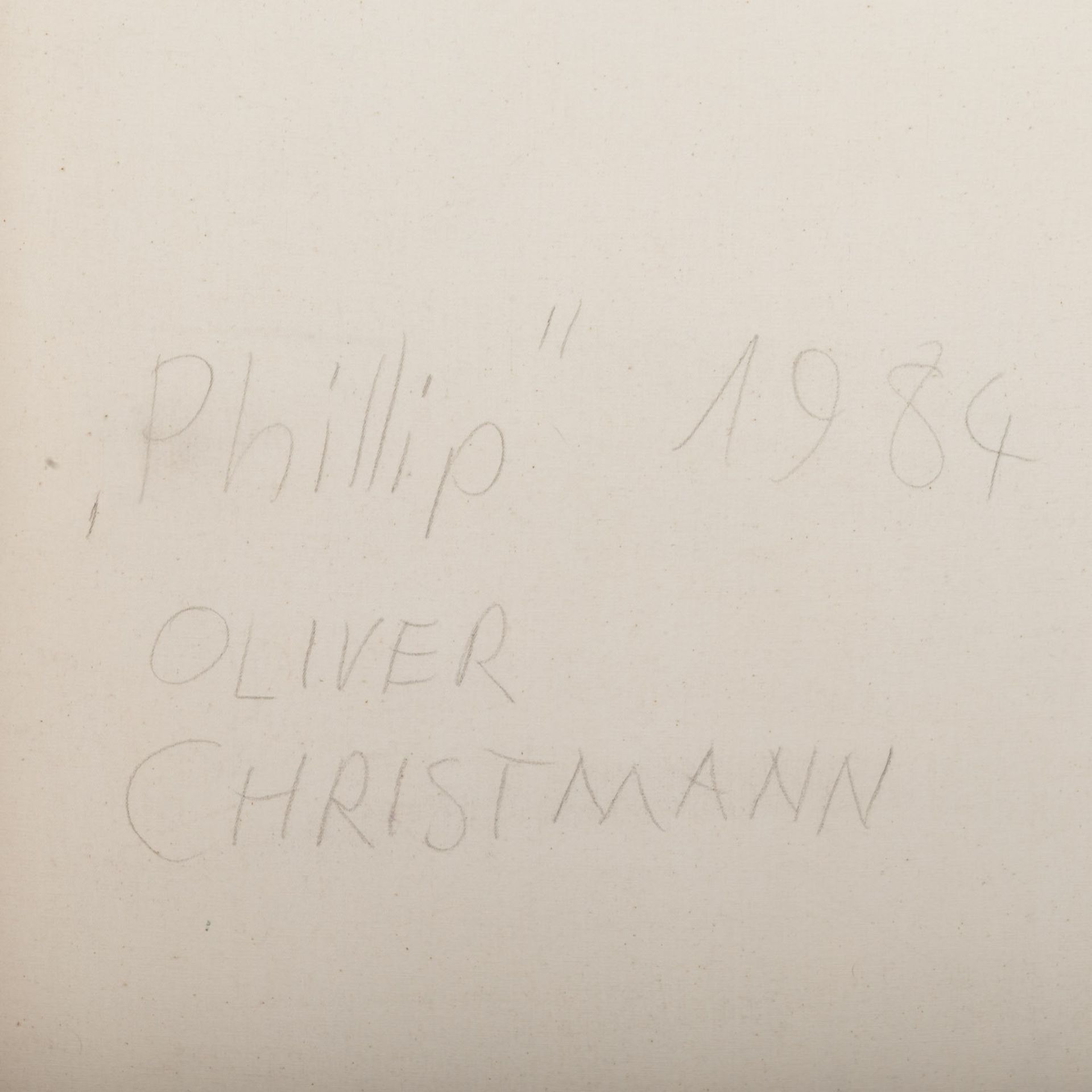 CHRISTMANN, OLIVER (geb. 1960 Heilbronn), "Phillip", 1984, - Bild 4 aus 4