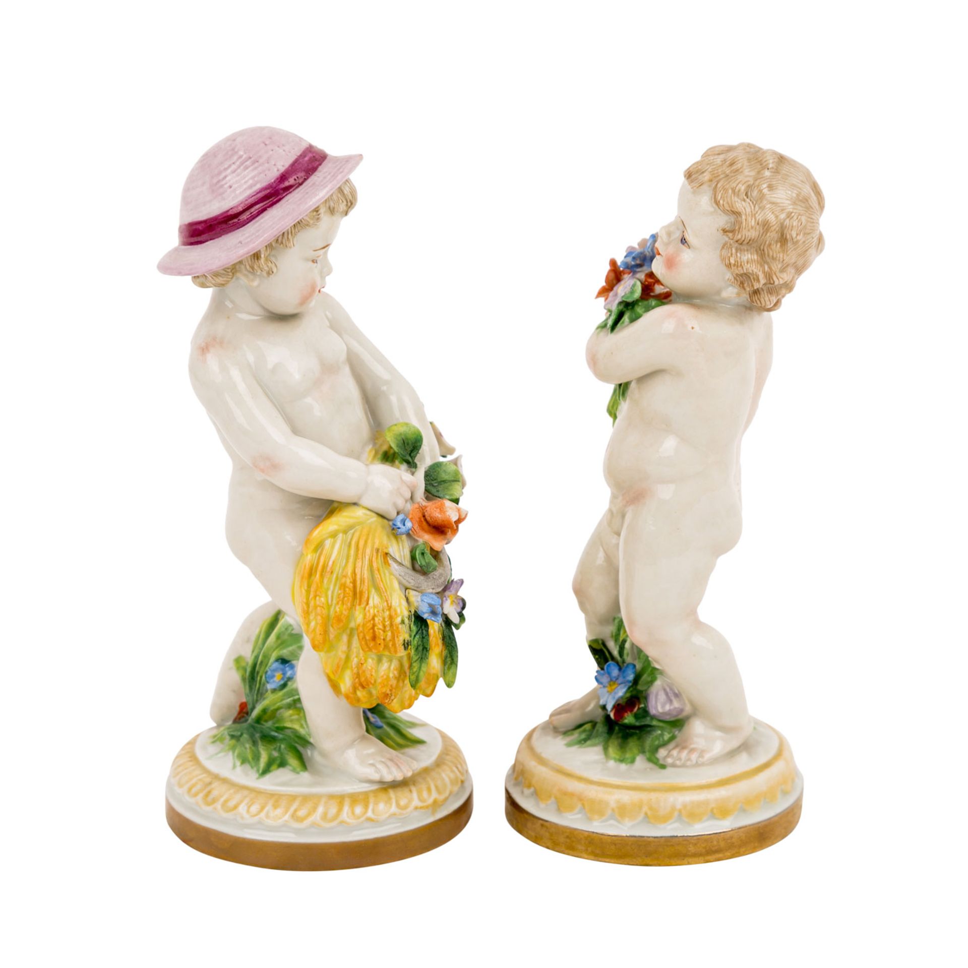 MÜLLER & CO., VOLKSTEDT (wohl), zwei Porzellanfiguren aus der Serie „Vier Jahreszeiten-Putti“ - Image 2 of 5
