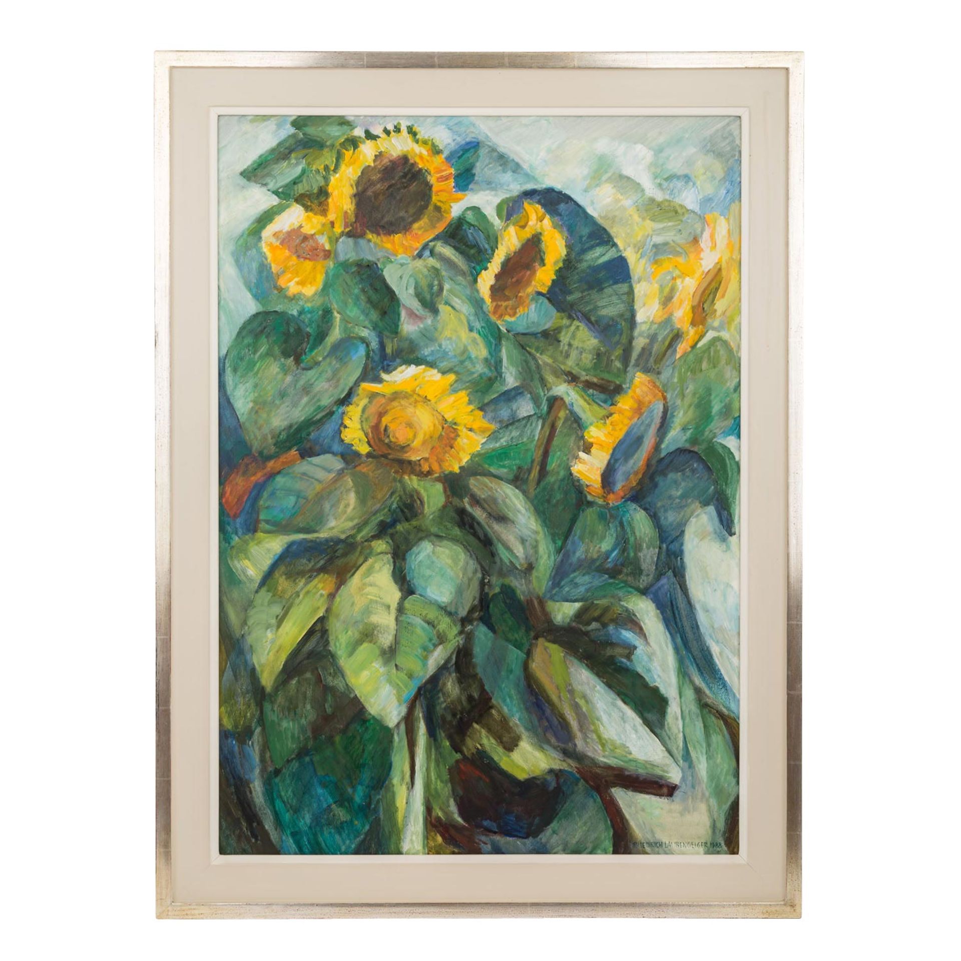 LAUBENGEIGER, FRIEDRICH (geb. 1929), "Sonnenblumen in meinem Garten", - Bild 2 aus 7