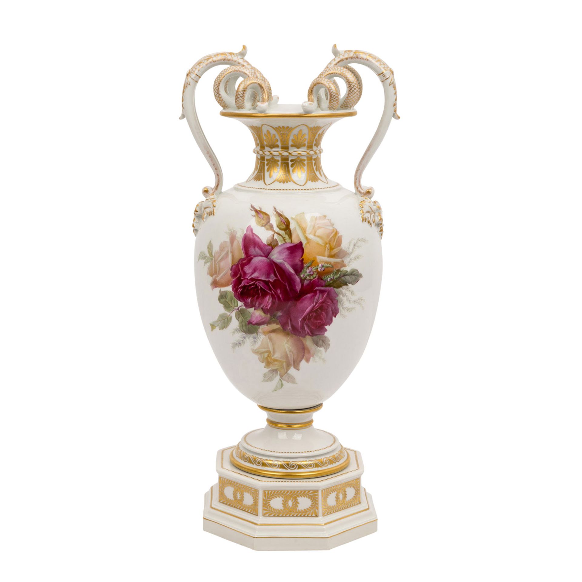 KPM "Vase mit Weichmalerei" 1913Berlin, Porzellan, polychromer Aufglasurdekor, reliefierte