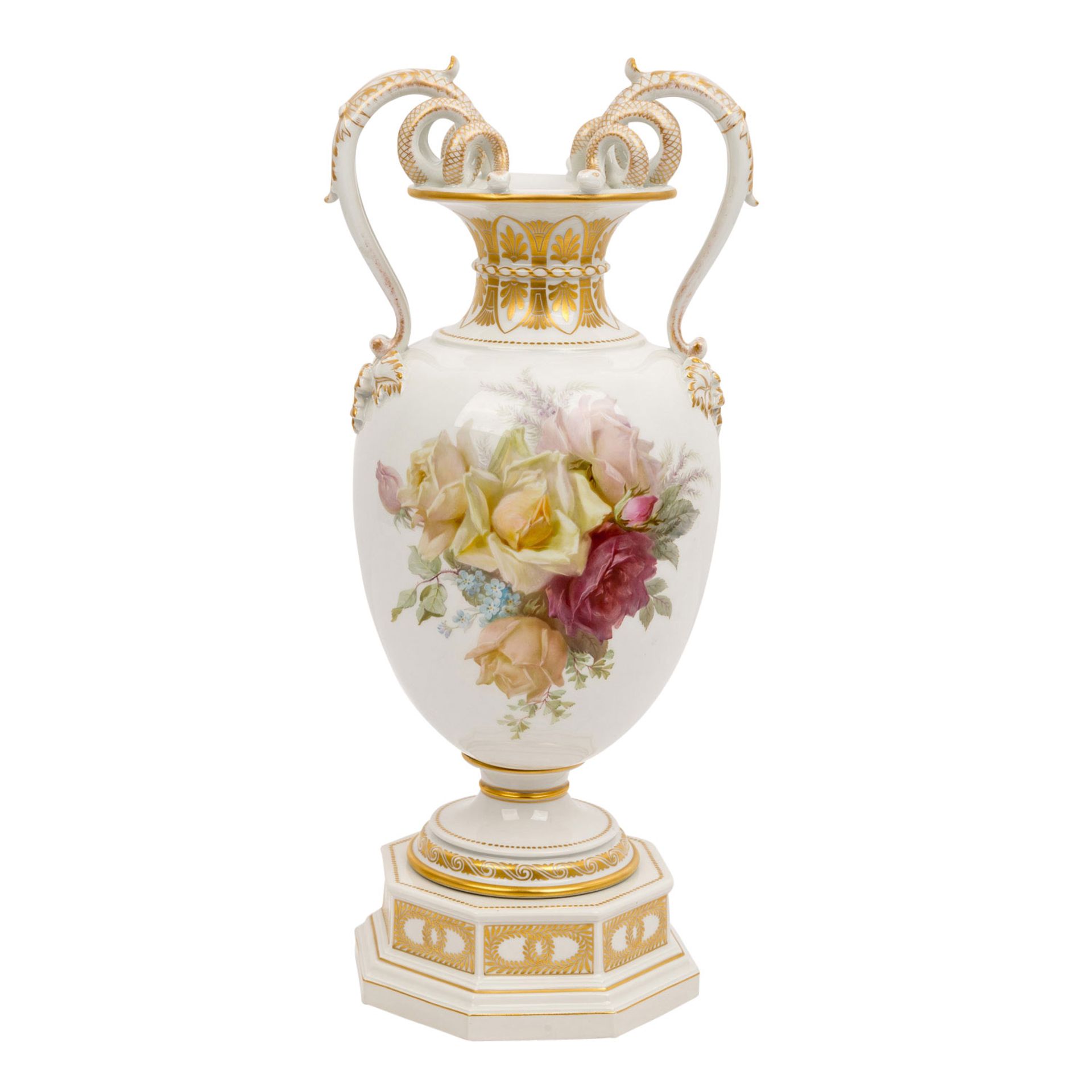 KPM "Vase mit Weichmalerei" 1913Berlin, Porzellan, polychromer Aufglasurdekor, reliefierte - Bild 4 aus 9
