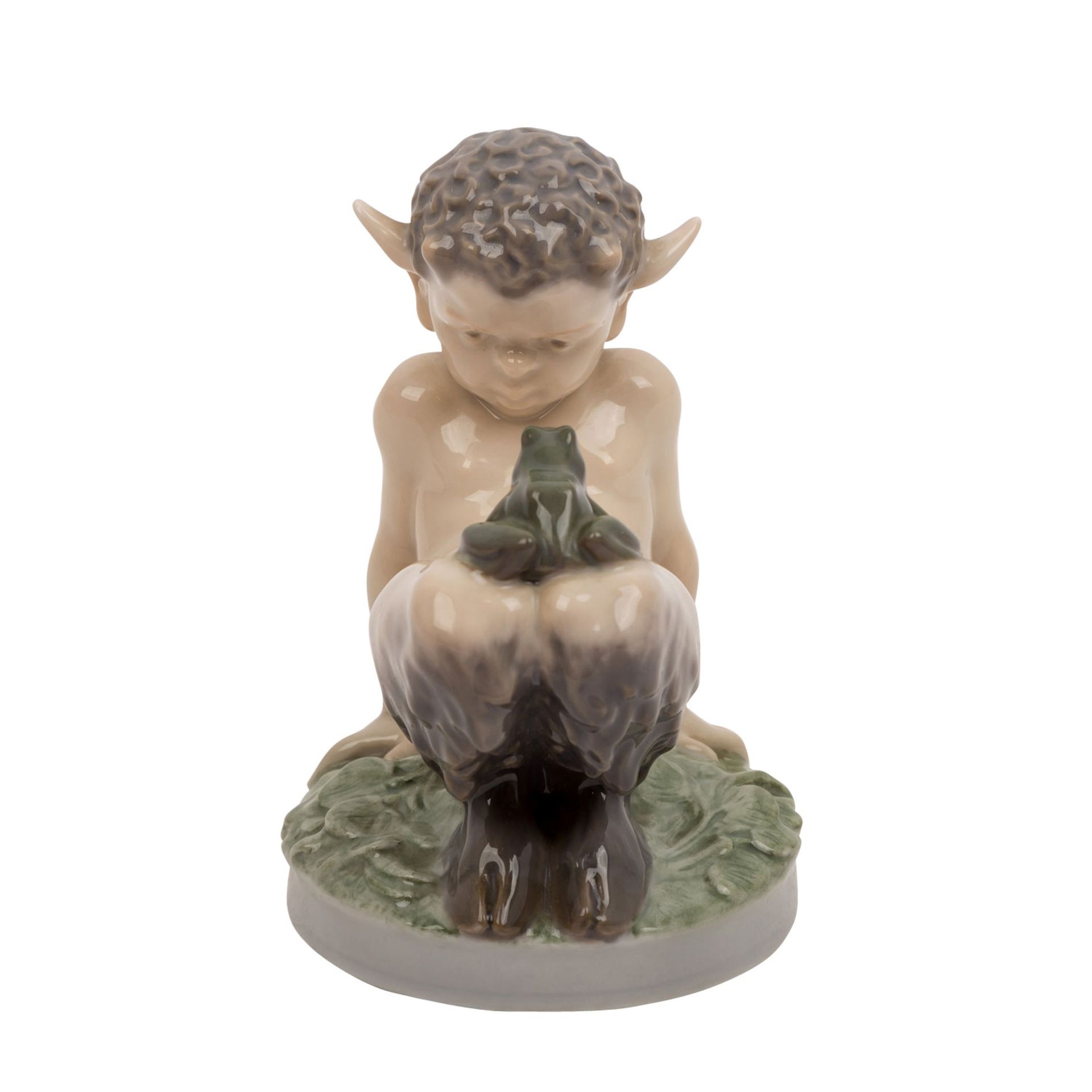 ROYAL COPENHAGEN, Porzellanfigur „Faun mit Frosch“1957, nach Entwurf von Christian Thomsen, - Image 2 of 6