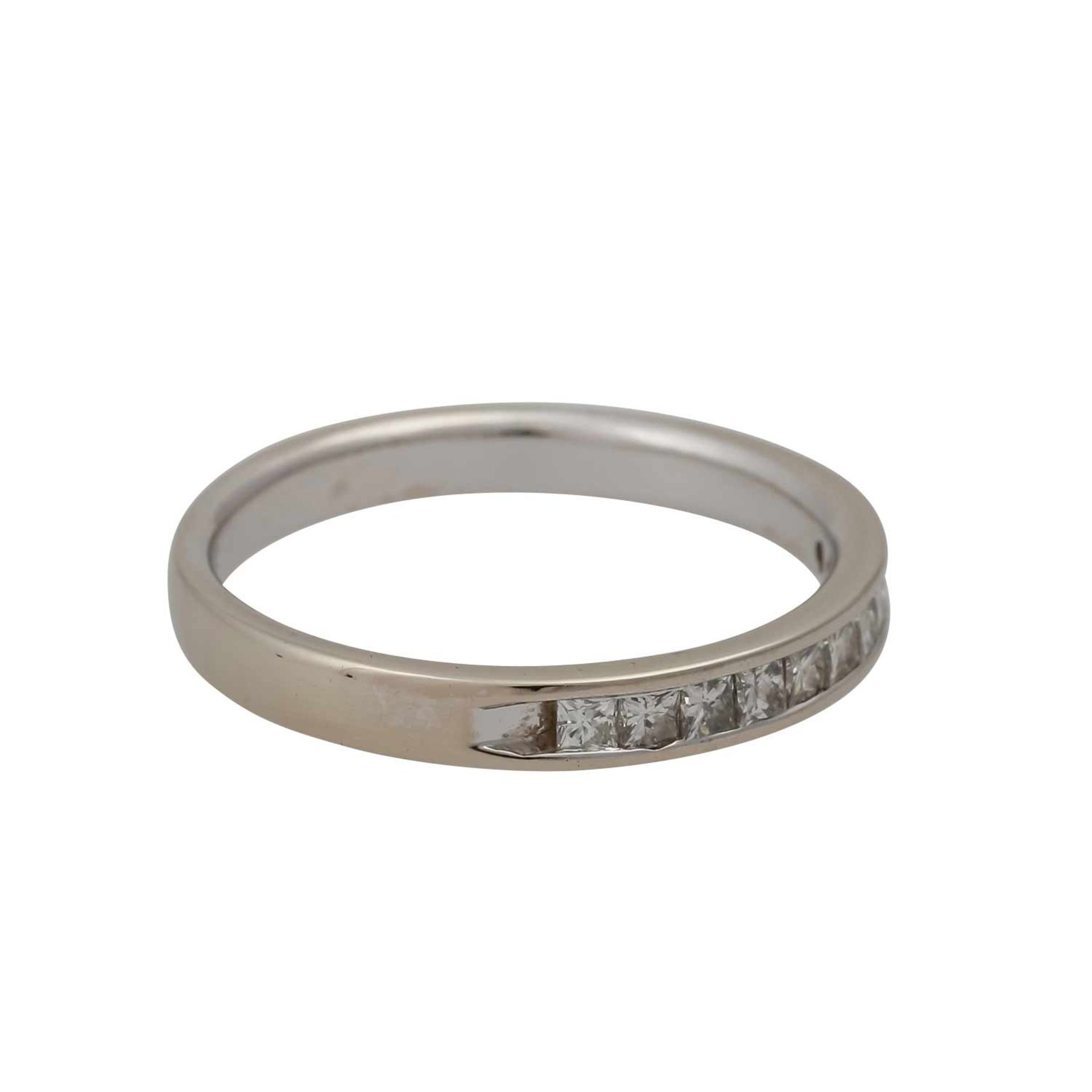 Halbmemoire Ring mit Prinzessdiamanten zus. ca. 0,40 ct,mittlere bis gute Farbe u. Reinheit, WG 14K, - Bild 2 aus 4