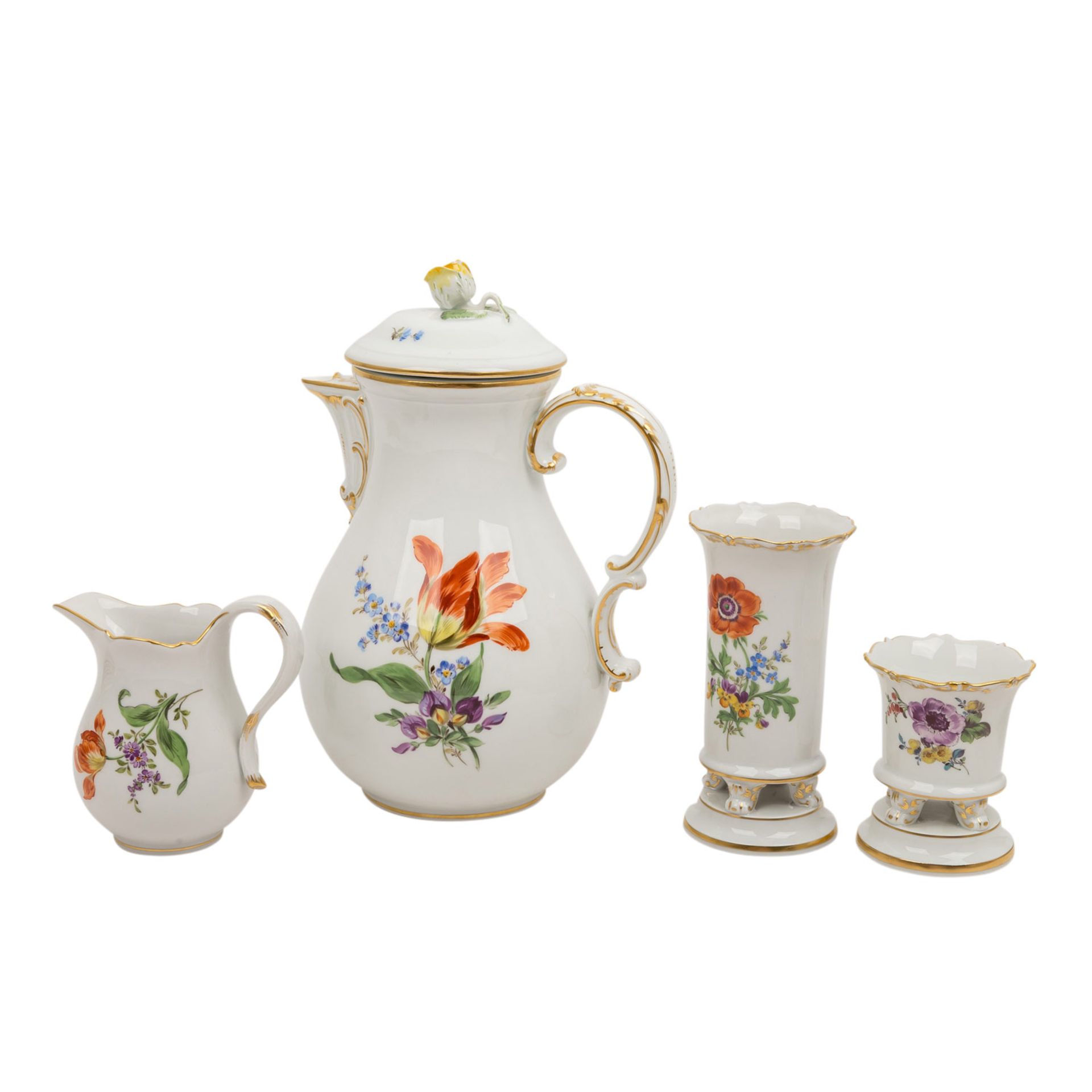 MEISSEN Kaffeeservice f. 12 Personen 'Deutsche Blume', überwiegend Pfeifferzeit (1924-34), 1. und 2. - Bild 2 aus 7