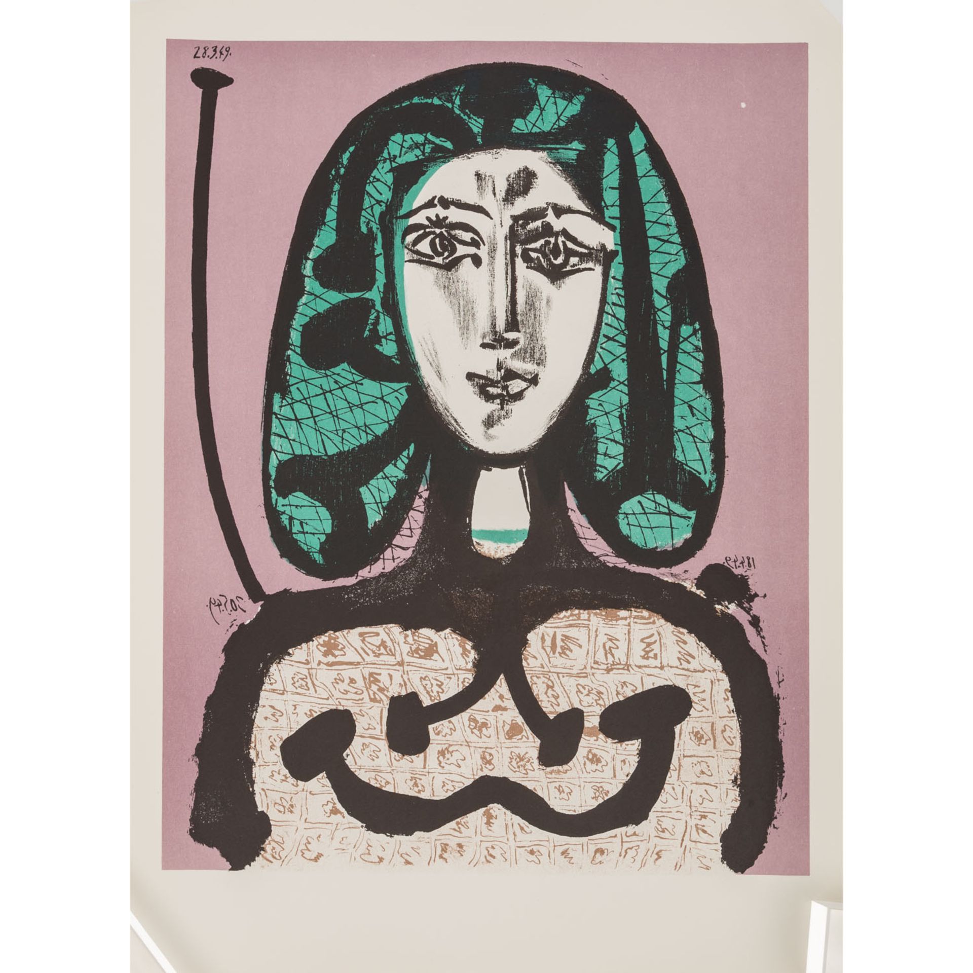 PICASSO, Pablo, NACH (1881-1973) "La Femme à La Résille"Farblithografie auf festerem Büttenpapier,