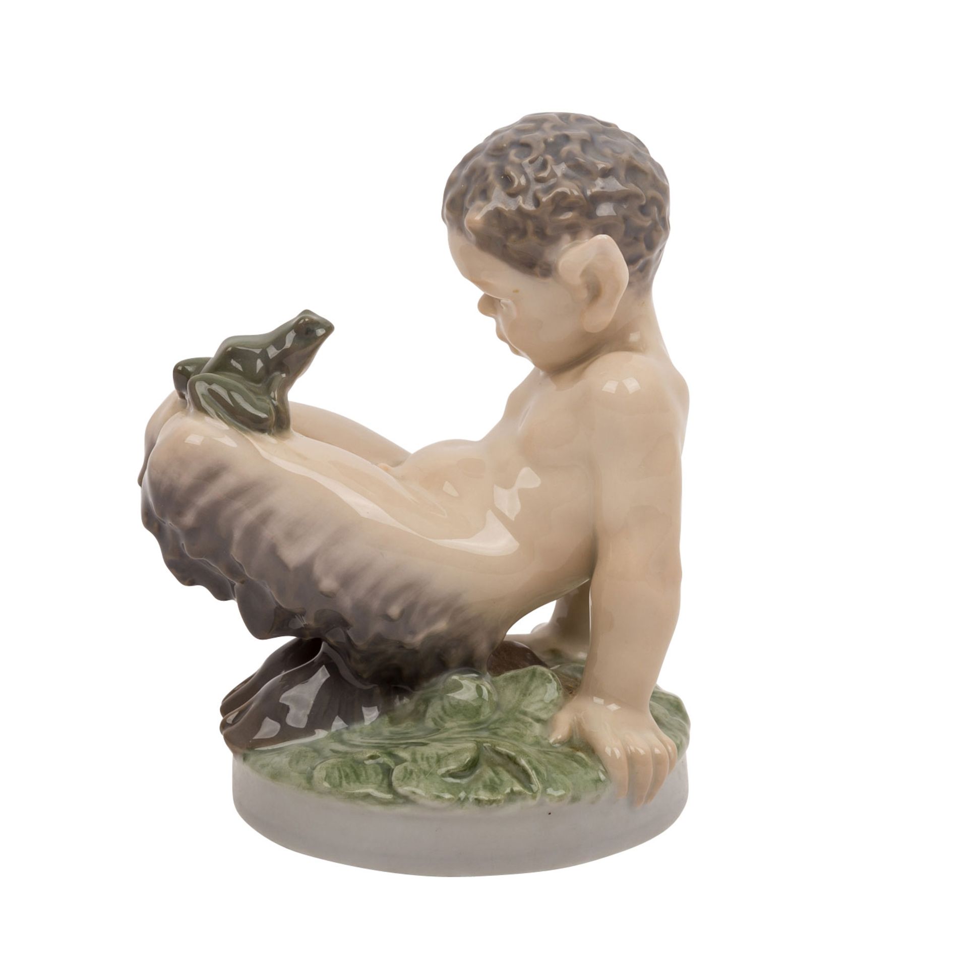 ROYAL COPENHAGEN, Porzellanfigur „Faun mit Frosch“1957, nach Entwurf von Christian Thomsen, - Image 3 of 6