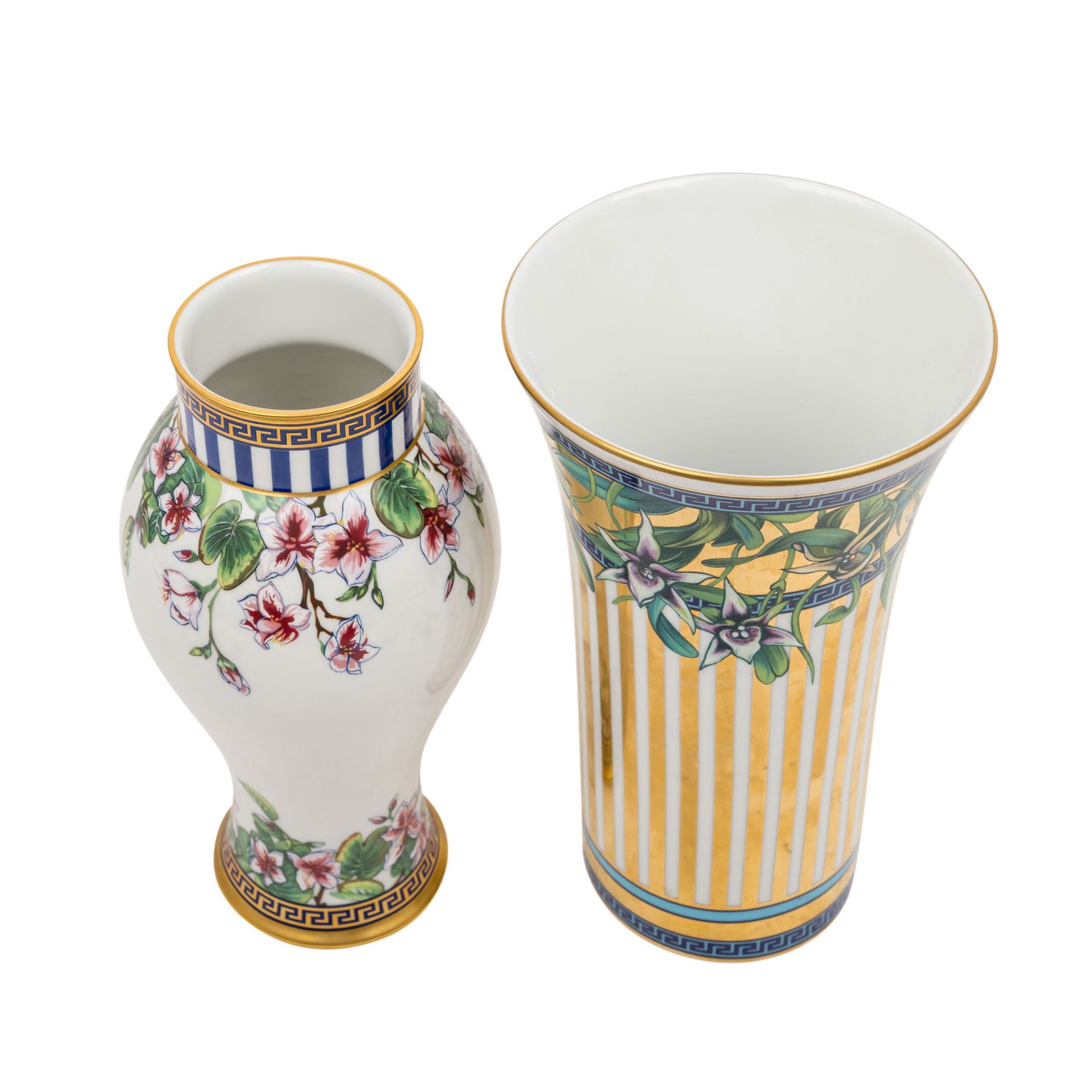 ROSENTHAL STUDIO-LINIE, zwei Vasen "Wild Flora", 20.Jh.Krater- bzw. Balusterform mit buntem Dekor " - Image 3 of 4