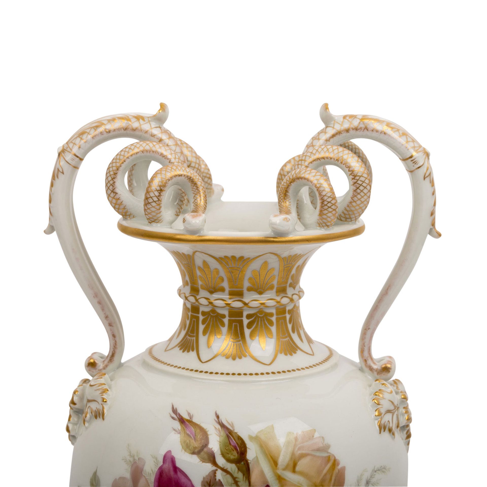 KPM "Vase mit Weichmalerei" 1913Berlin, Porzellan, polychromer Aufglasurdekor, reliefierte - Bild 2 aus 9