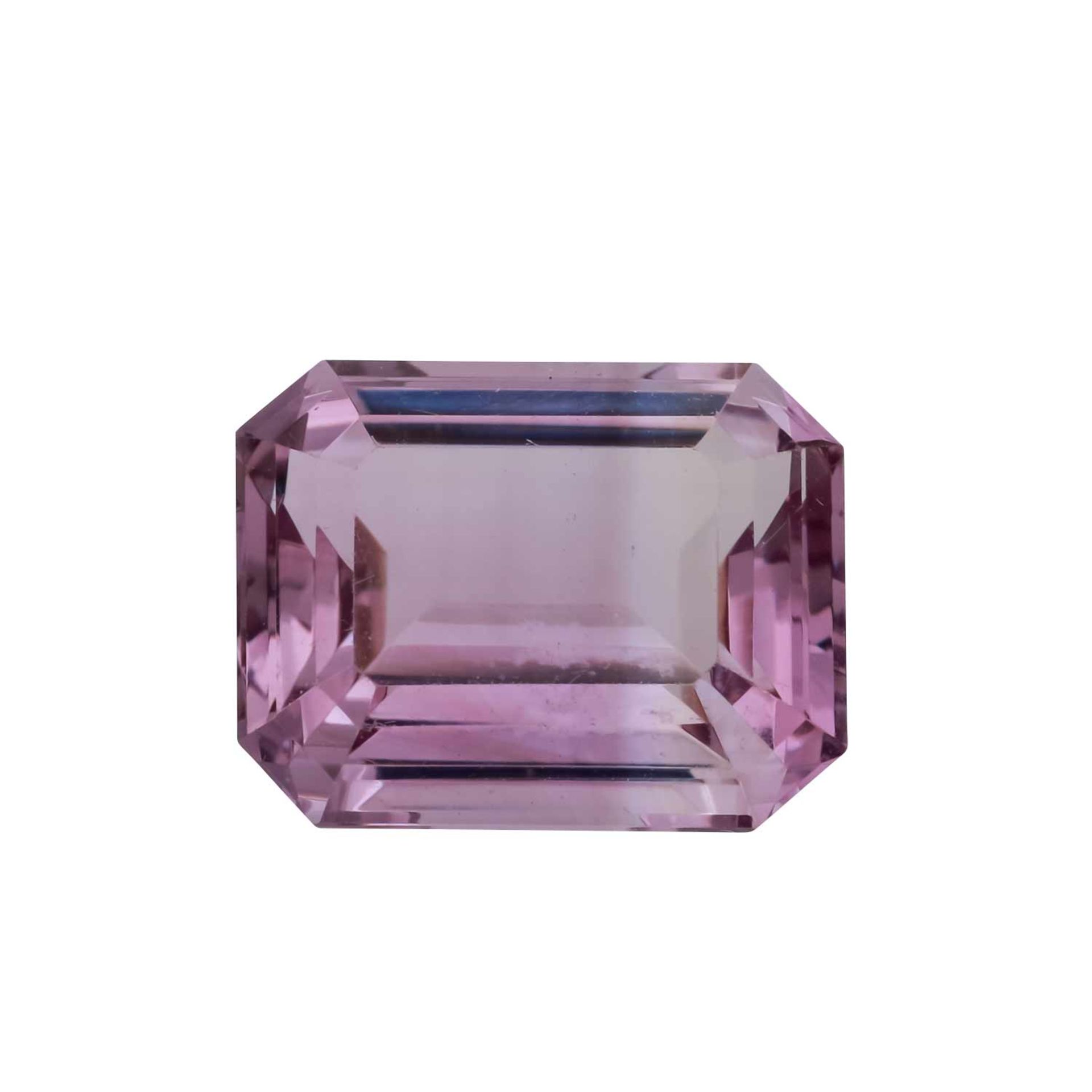 Loser Amethyst ca. 13,6 ct,deutliche Farbzonierung erkennbar, leichte Gebrauchspuren, ca. 16,6x13,