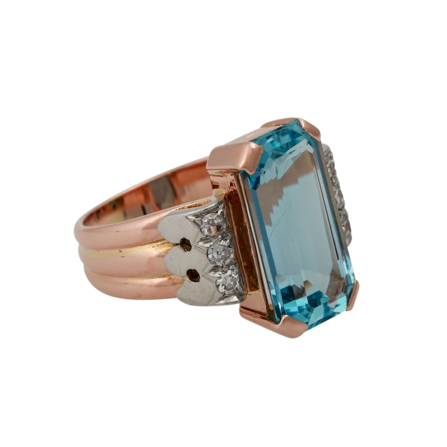 Ring mit Aquamarin ca. 6,5 ct