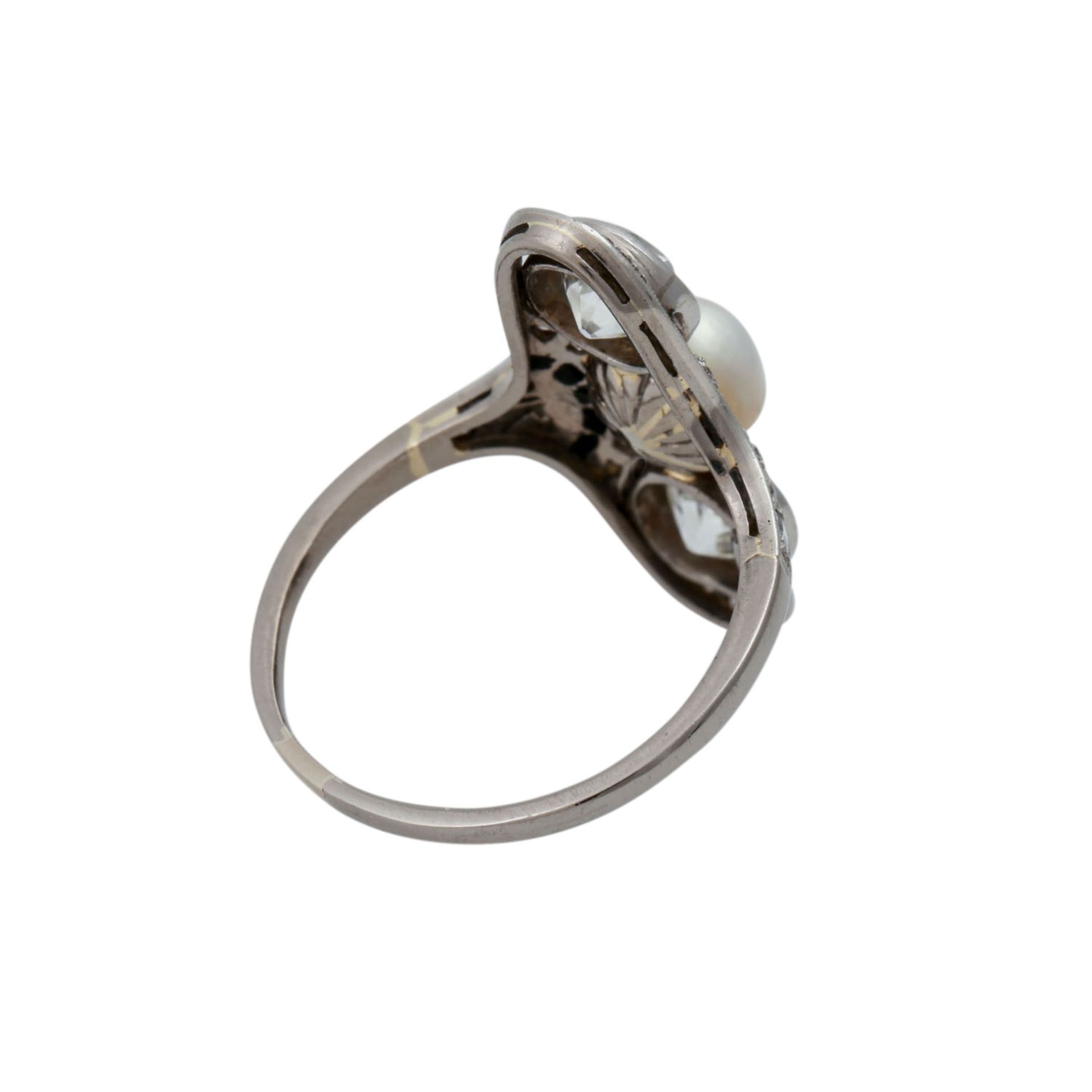 Art Déco Ring mit 2 Altschliffdiamanten zus. ca. 1,95 ct, - Bild 3 aus 5
