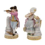 MEISSEN Figurenpaar "Das Herzenschießen", 1860-1924.