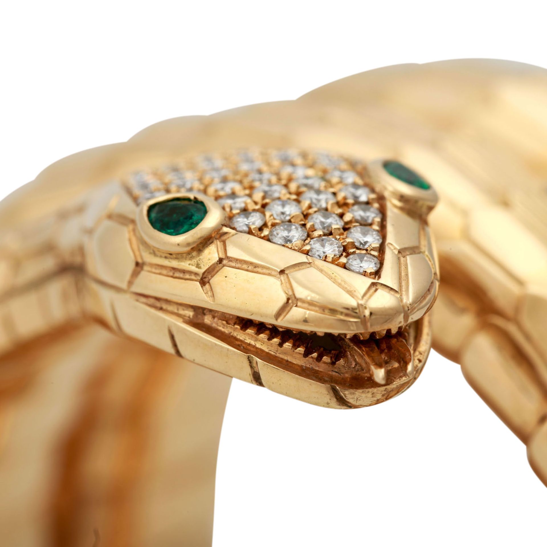Armspange "Schlange" mit Smaragdaugen - Bild 5 aus 6