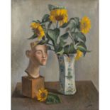 COUBINE, OTHON (auch Otakar Kubin; 1883-1967), "Stillleben mit Büste und Sonnenblumen in Vase",die