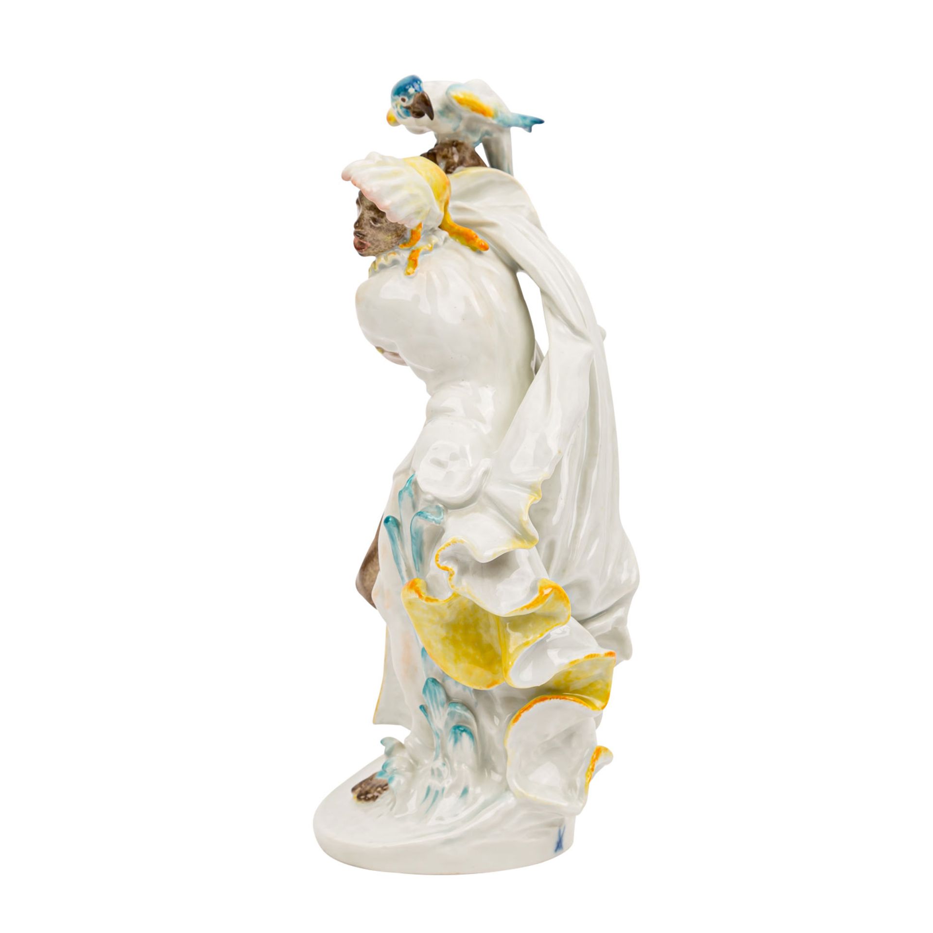 MEISSEN Figurengruppe „Stehender Mohr mit Papagei“, 20. Jh. - Bild 2 aus 6