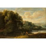 ARTHOIS, Jacques de, ATTRIBUIERT (1613-1686, Maler in Brüssel), "Wanderer in Flusslandschaft",am