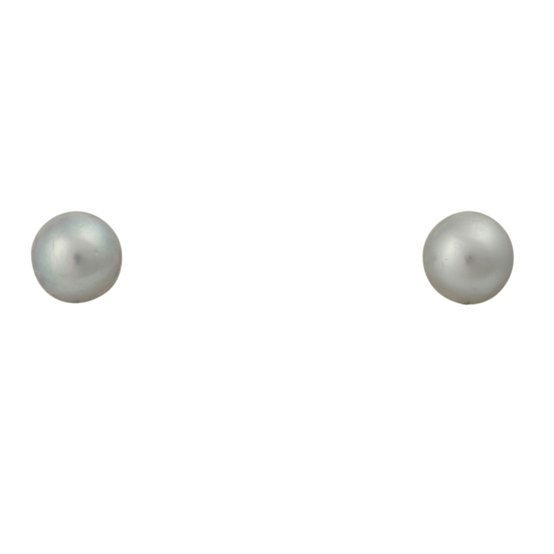 Konvolut aus 2 Paar Perlohrringen davon 1x mit Brillanten, zus. ca. 0,1 ct und Tahitizuchtperlen, - Image 6 of 9