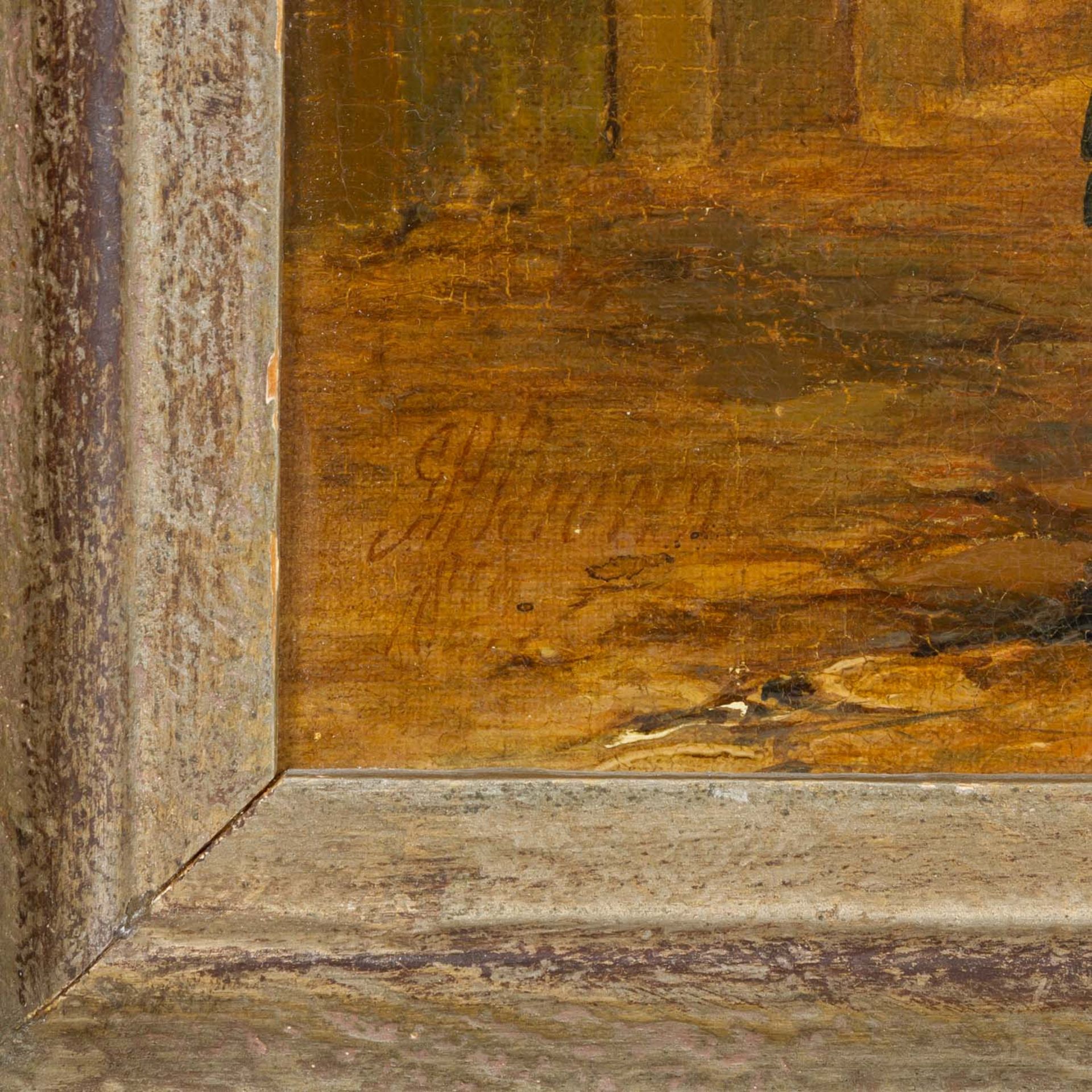 BROWNE, GEORGE H. (engl. Maler, tät. 1836-1885), "Französische Soldaten in der Stadt", 1849, wohl - Bild 3 aus 5