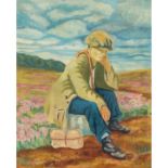 NELL, EUGEN (1905-1994) "Wandergeselle" Öl auf Lw., sig., verso bez.: "Eugen Nell, 1937,