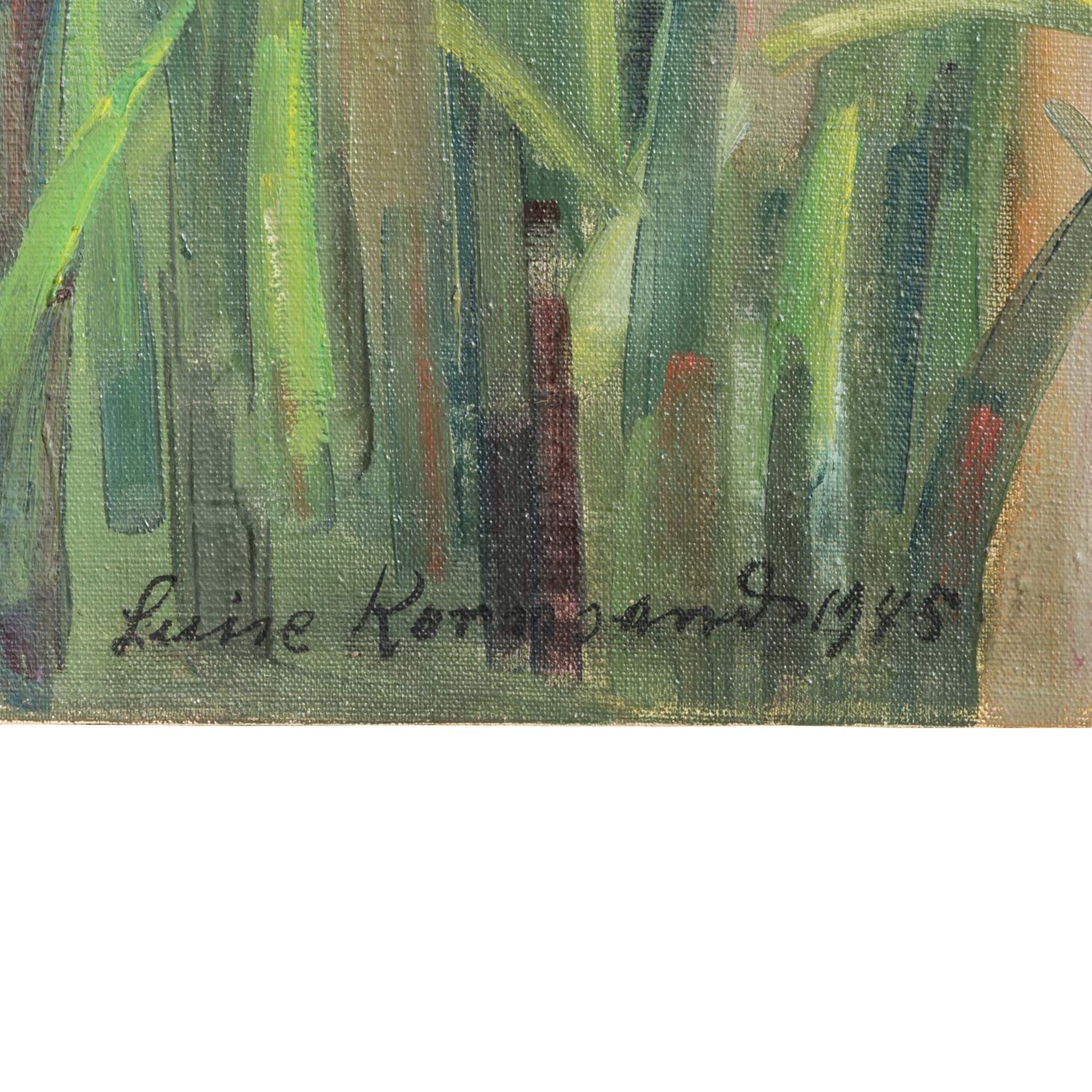 KORNSAND, LUISE ( 1876-1962), "Gladiolen", u.re. signiert und datiert 1945, Öl/Leinwand, HxB: ca. - Bild 2 aus 3