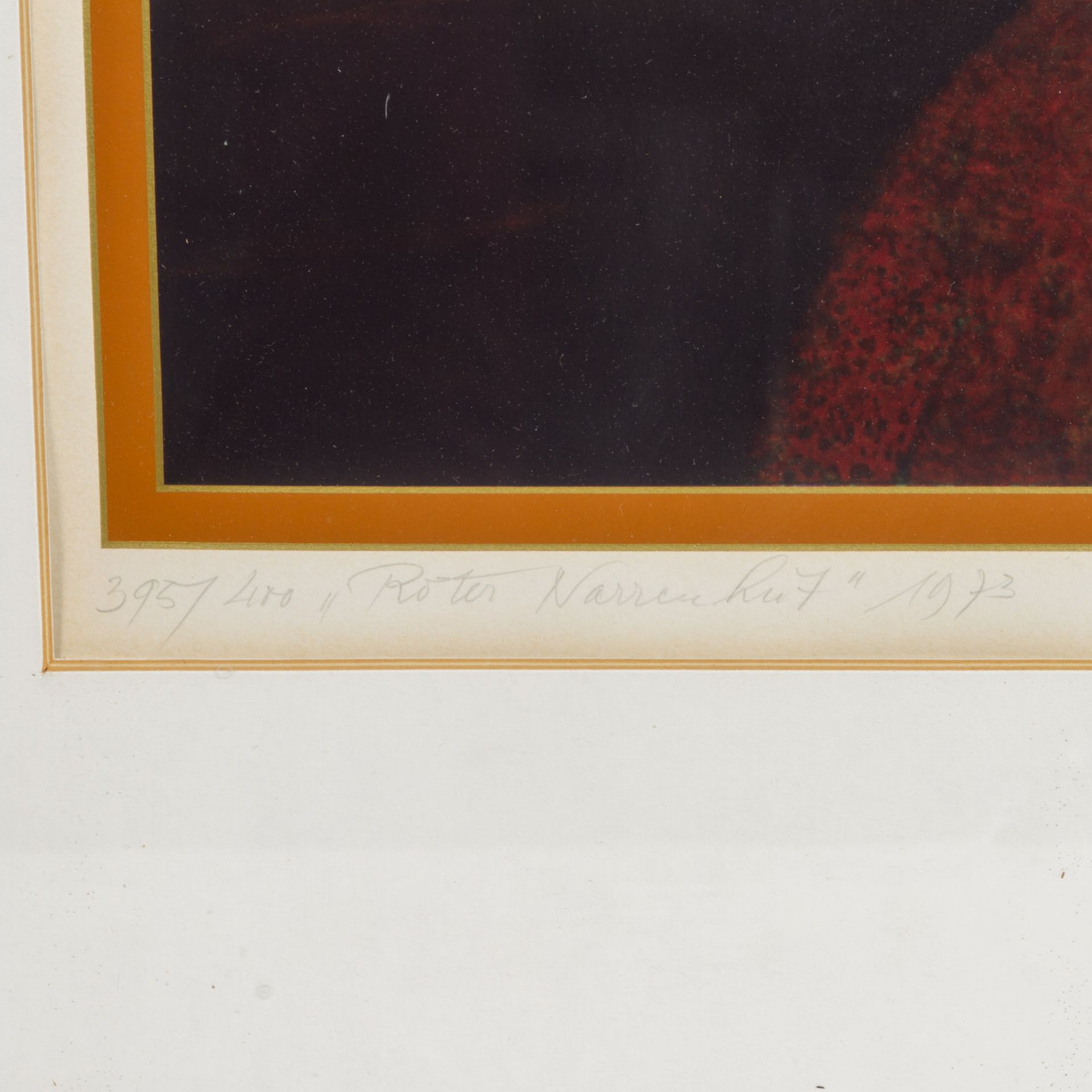 HAUSNER, RUDOLF (1914-1995) "Roter Narrenhut" Farbserigrafie, sig. und datiert: 1973, Ex.395/400, - Image 3 of 5