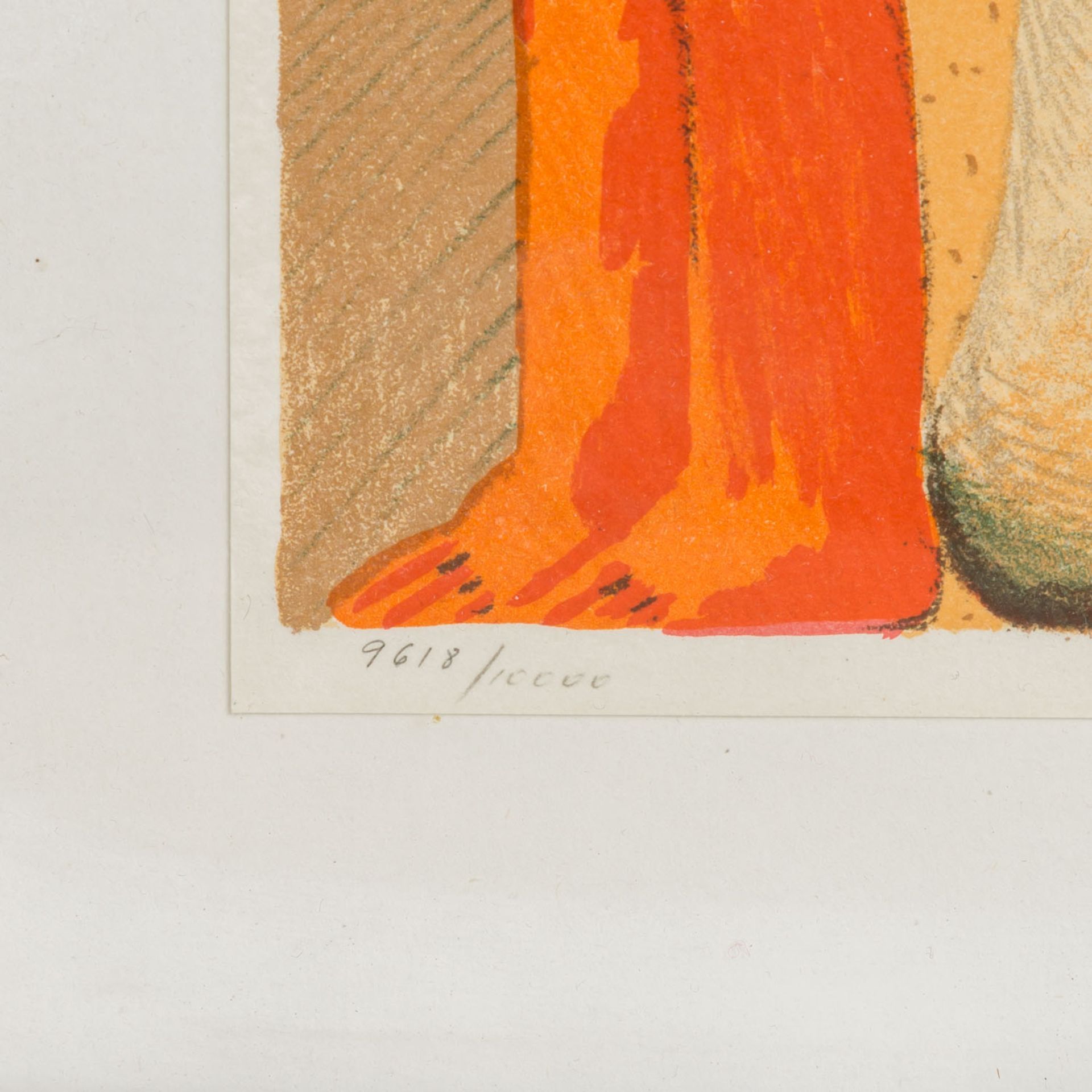 ANTES, HORST (1936) "Gefleckte Figur mit Reif, kleiner Figur und Leiter" Lithographie in 8 Farben - Bild 3 aus 5