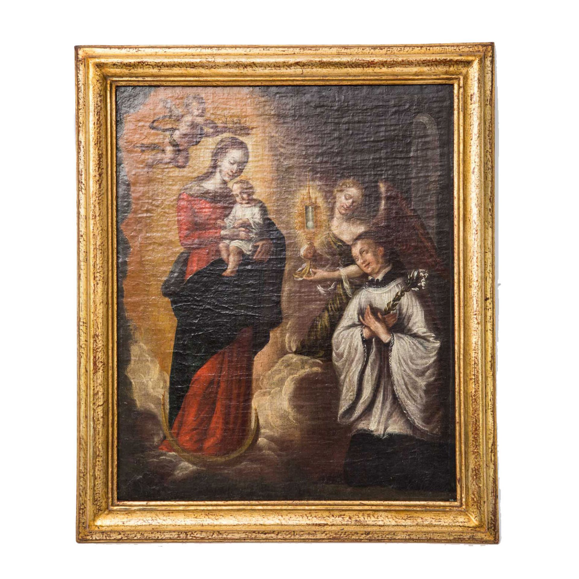 MALER des 18. Jh., "Anbetung der Maria mit Christuskind durch den Heiligen Antonius", linkseitig - Bild 2 aus 3