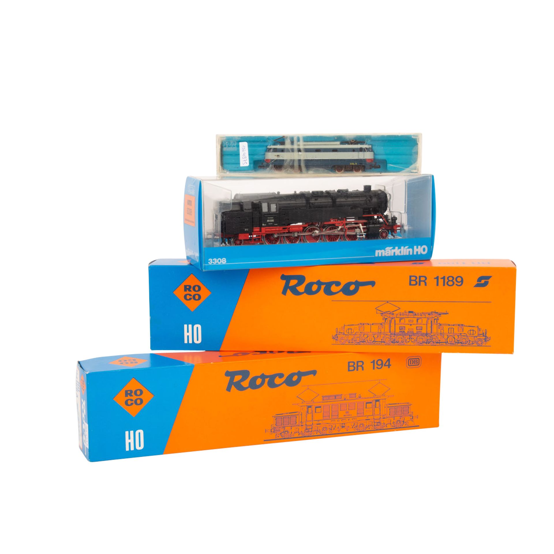 MÄRKLIN/ROCO/RIVAROSSI 4-tlg Konvolut Lokomotiven Spur H0 und Spur N, Bestehend aus Märklin