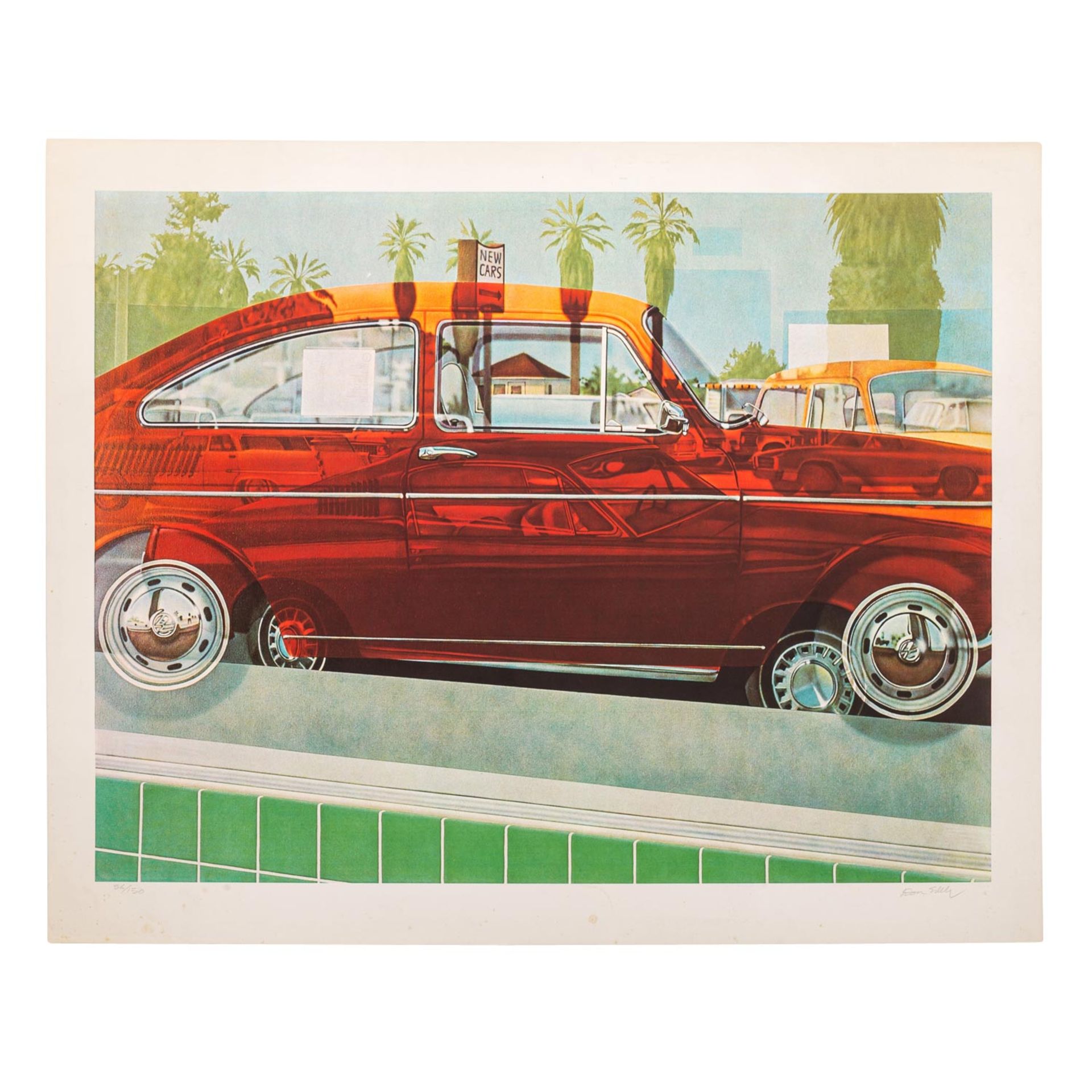 EDDY, DON (1944) "VW Showroom Window" Offsetlithographie, sig., Ex. 56/150, HxB: 53,5/70 cm,