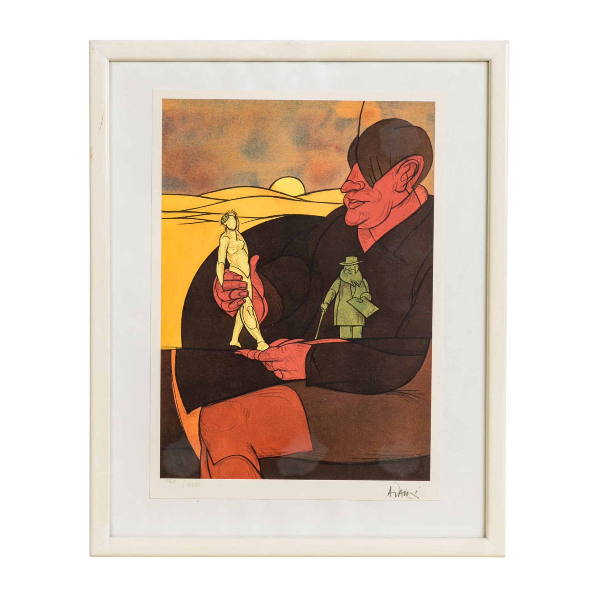ADAMI, VALERIO (1935) "Der Sammler" farbige Lithographie auf Velin, mit Bleistift handsigniert und - Bild 2 aus 5