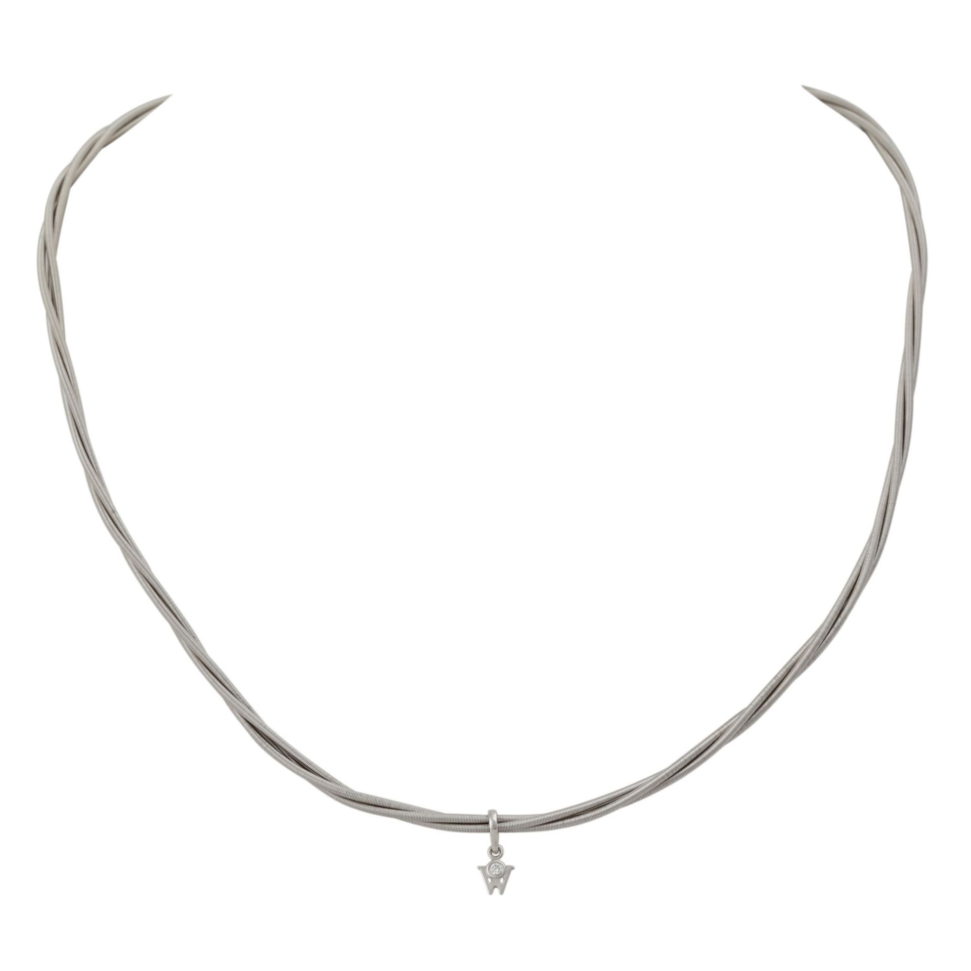 WELLENDORFF Collier "Zarte Silky" mit Brillant, 0,017 ct FW (F-G)/VVS im Logo-W, KP (2017): 6.