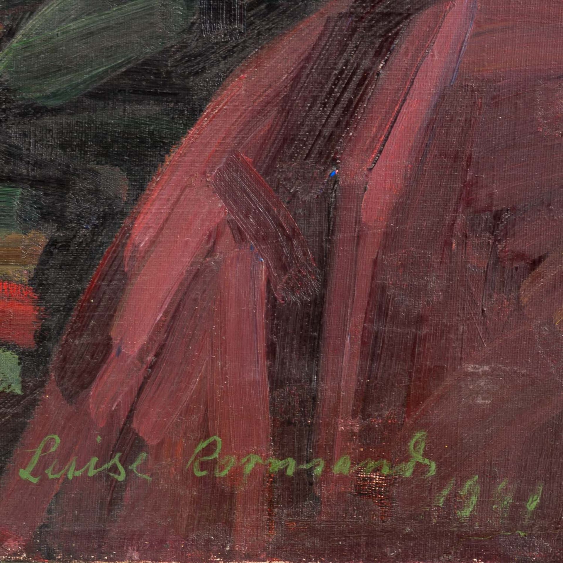 KORNSAND, LUISE (1876-1962), "Lesendes Mädchen", u.li. signiert und undeutlich datiert 1901?, Öl/ - Image 2 of 3
