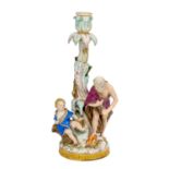 MEISSEN allegorischer Figurenleuchter "Der Winter", 1860-1924. Modell von Peter Reinicke 1757,