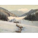 HEILMANN, KARL (1881-1935) "Verschneite Schwarzwaldlandschaft" Öl/Leinwand auf Platte aufgezogen,