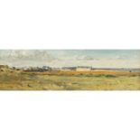 GUILLEMET, ANTOINE (1843-1918), "Französische Landschaft", mit vereinzelten Häusern am Horizont, u.