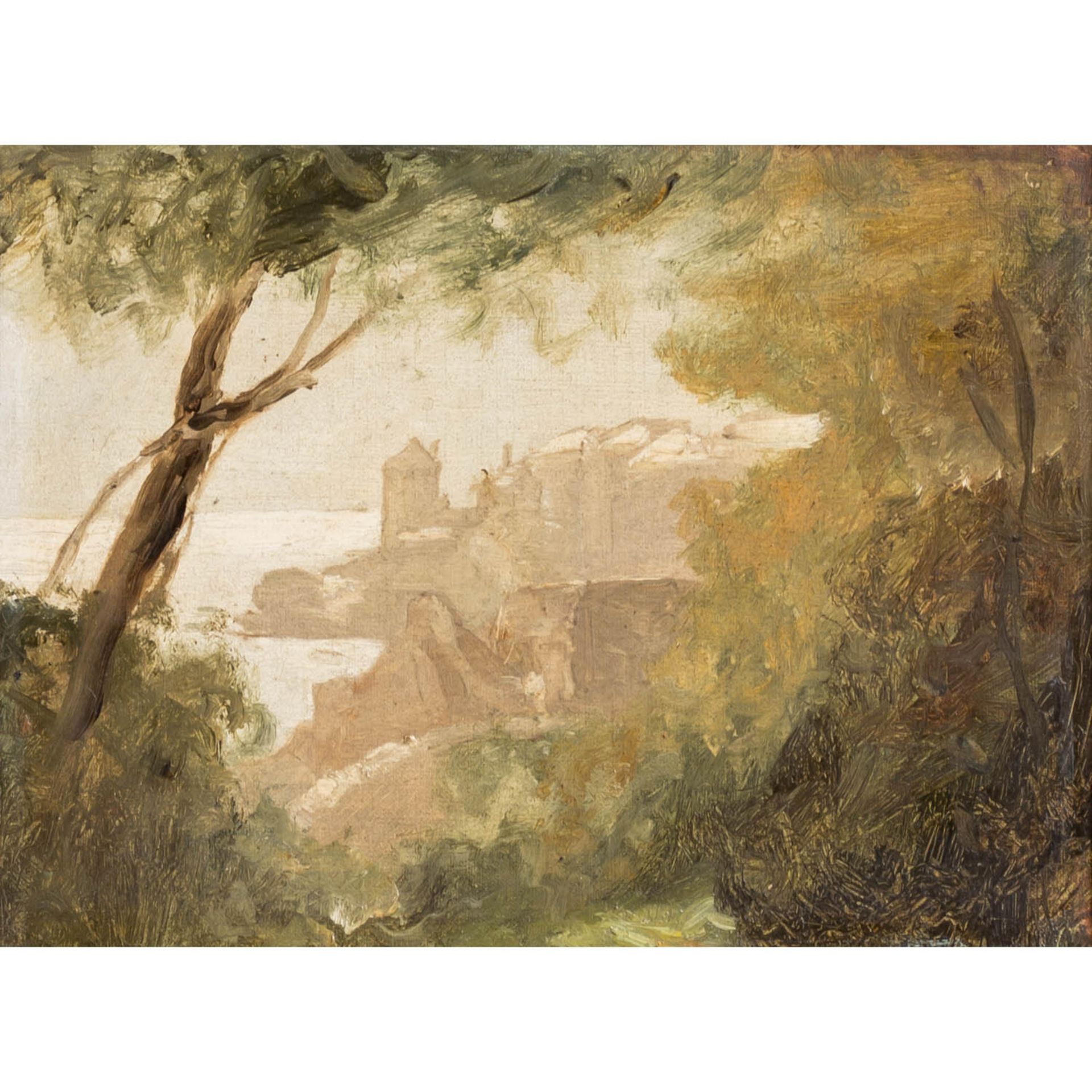 STROMEYER, Helene Marie, ATTRIBUIERT (1834-1924), "Bogliasco - Riviera", Blick durch Bäume auf die