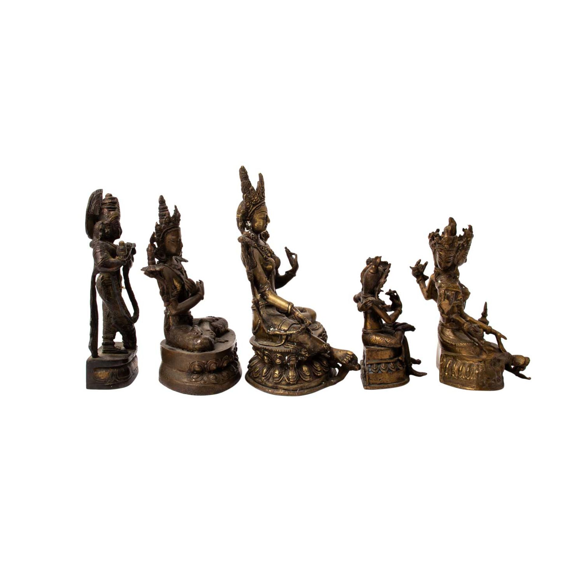 Sammlung von 5 Figuren. TIBET und INDIEN. - Image 4 of 5