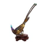 CHINA Cloisonné-Vogelfigur, 2. Hälfte 20. Jh.