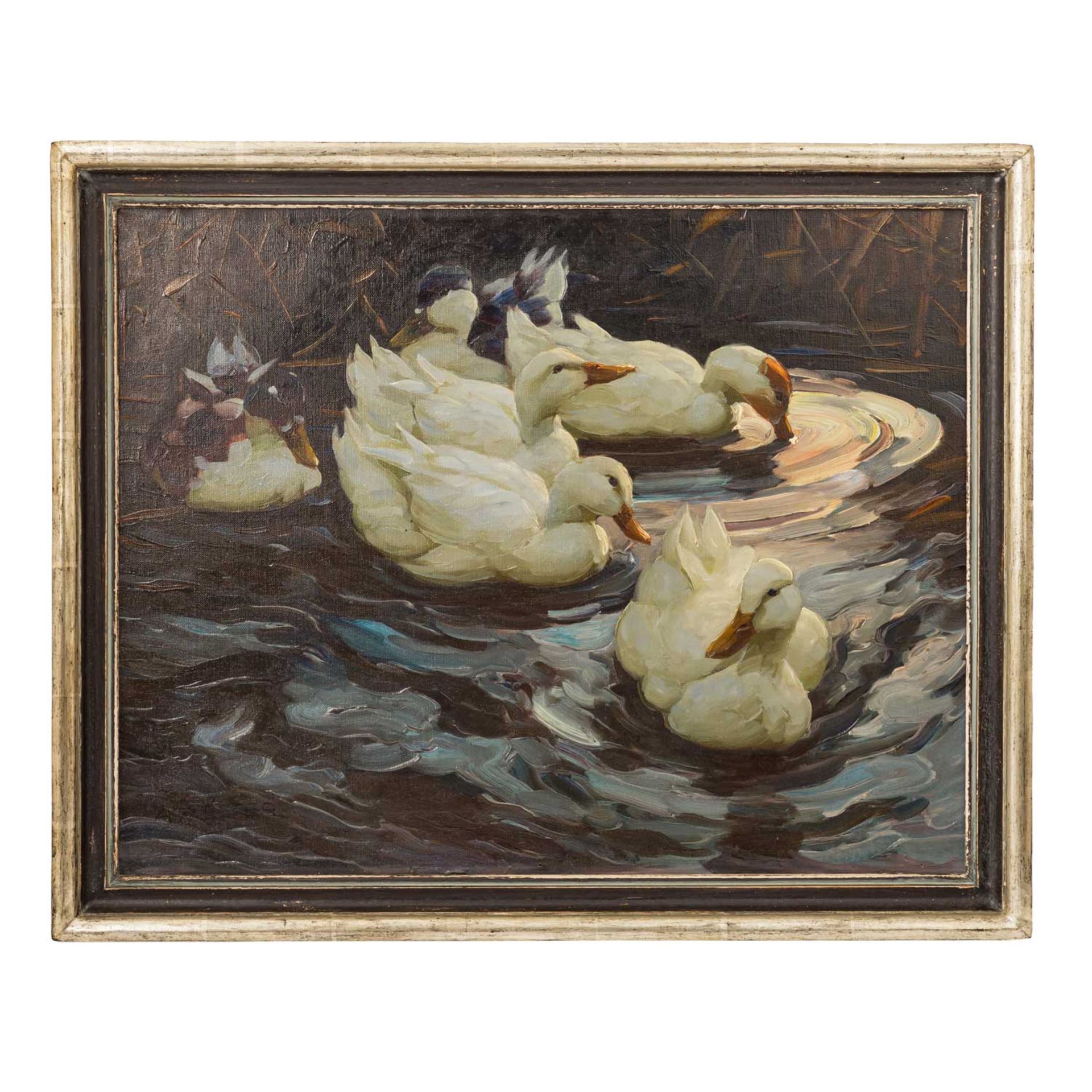 KOESTER, ALEXANDER (1864-1932) "Enten im Teich" - Bild 2 aus 9