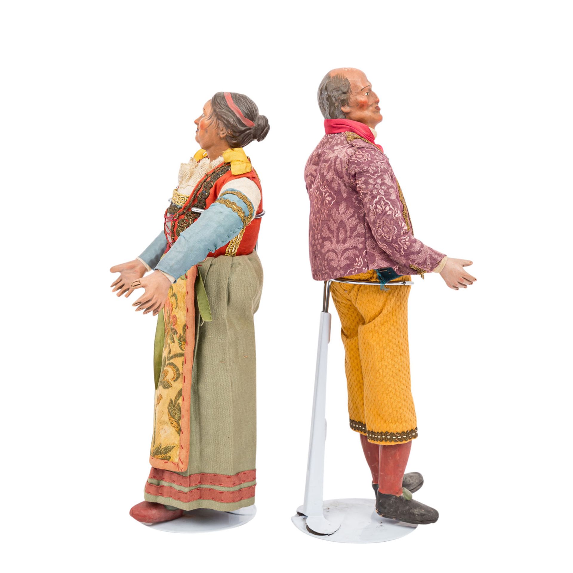 ZWEI NEAPOLITANISCHE KRIPPENFIGUREN "BAUER UND BÄUERIN" - Image 4 of 6