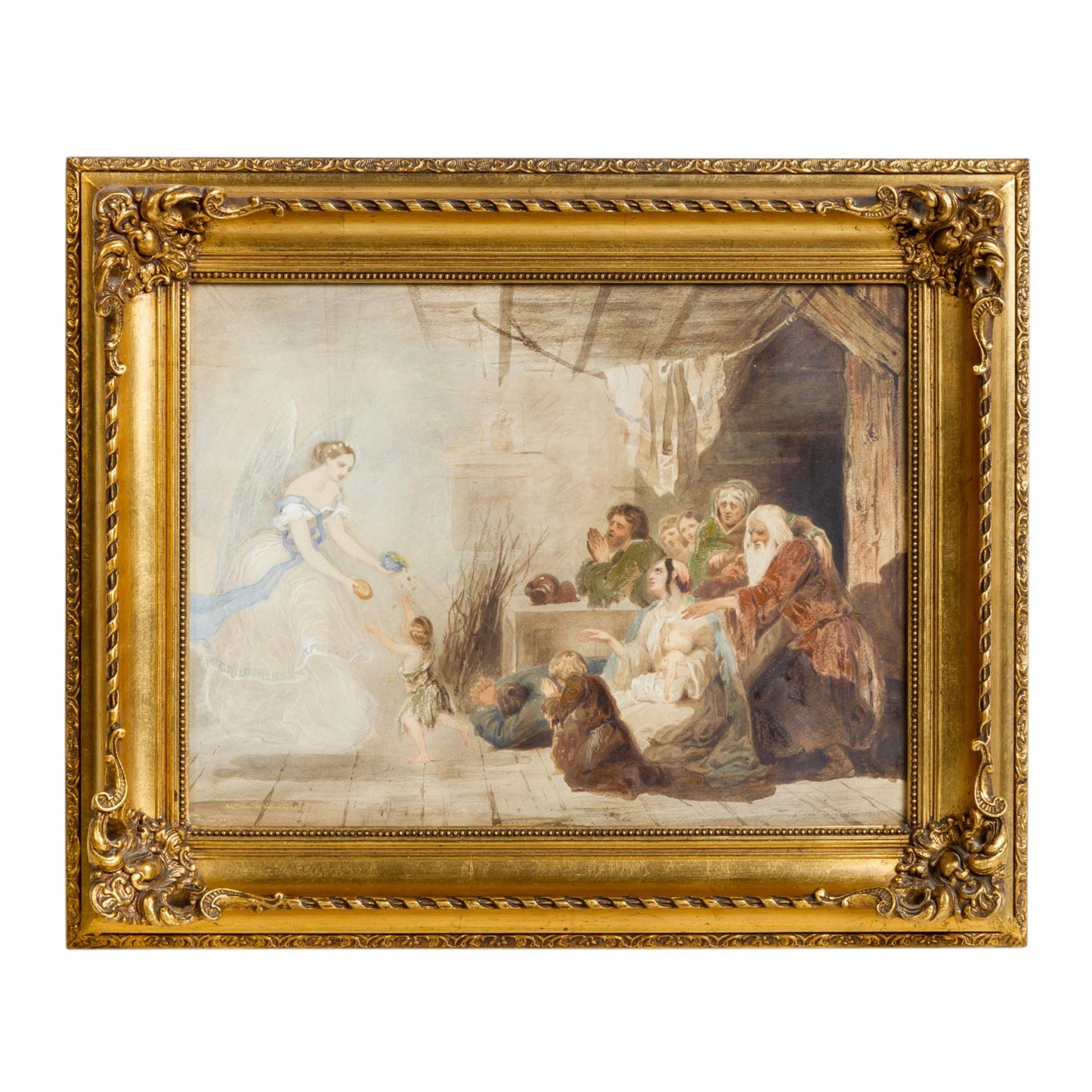 VALENTINI, A. Chev. de, wohl Alexandre (tätig um 1830-1842), "Engel, die Armen speisend", - Bild 2 aus 4