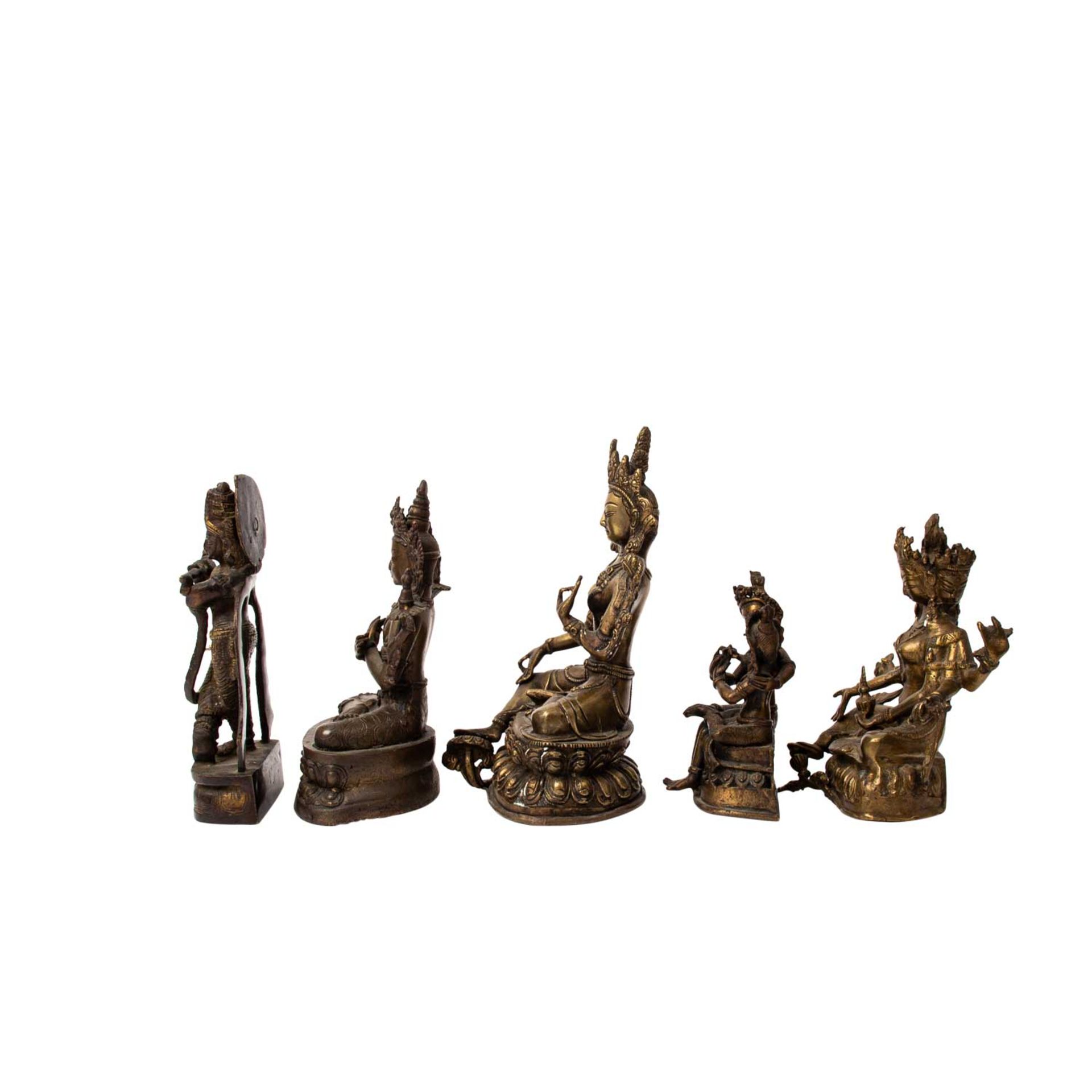 Sammlung von 5 Figuren. TIBET und INDIEN. - Image 2 of 5