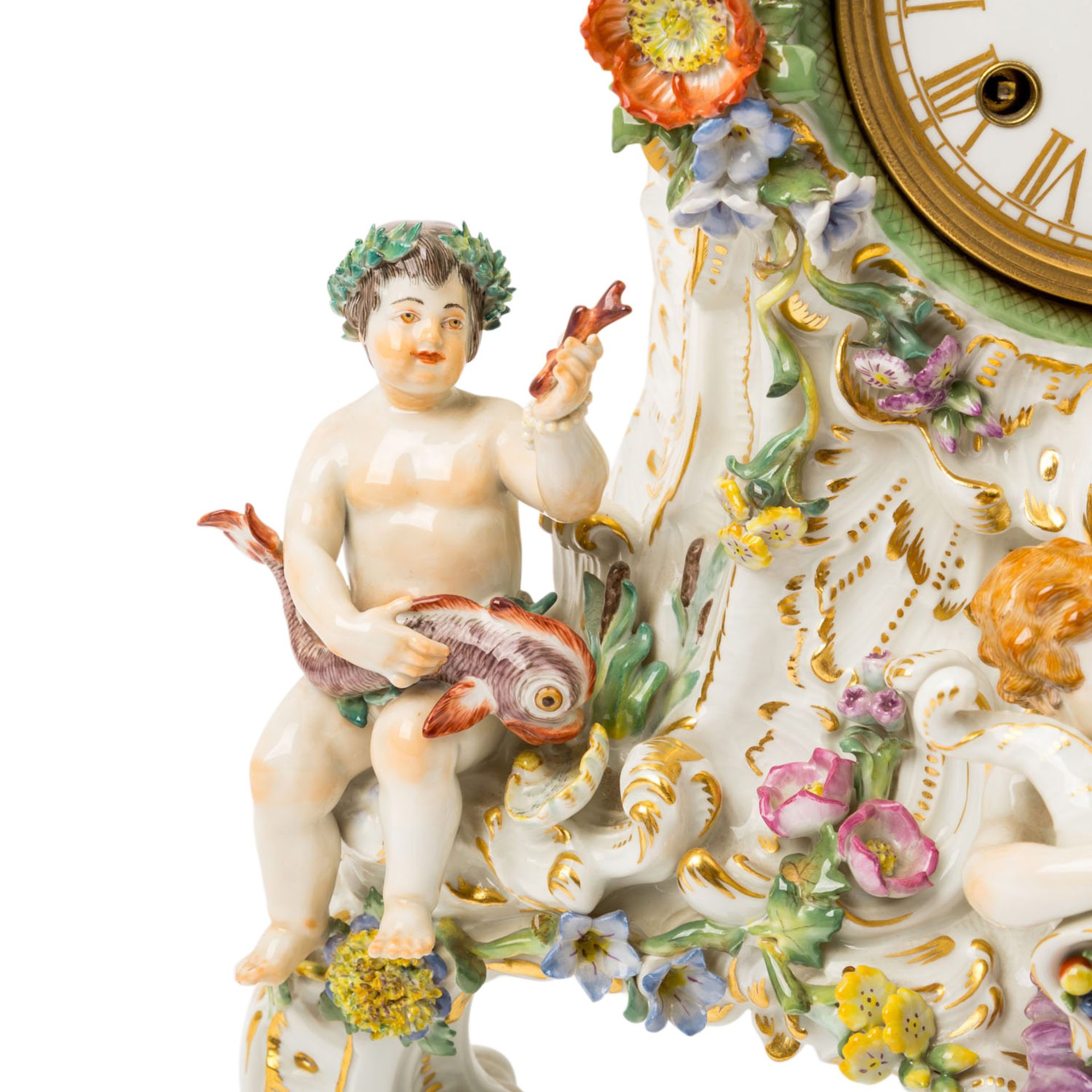 MEISSEN Prunkpendule "Die vier Elemente", 20. Jh. - Image 7 of 10