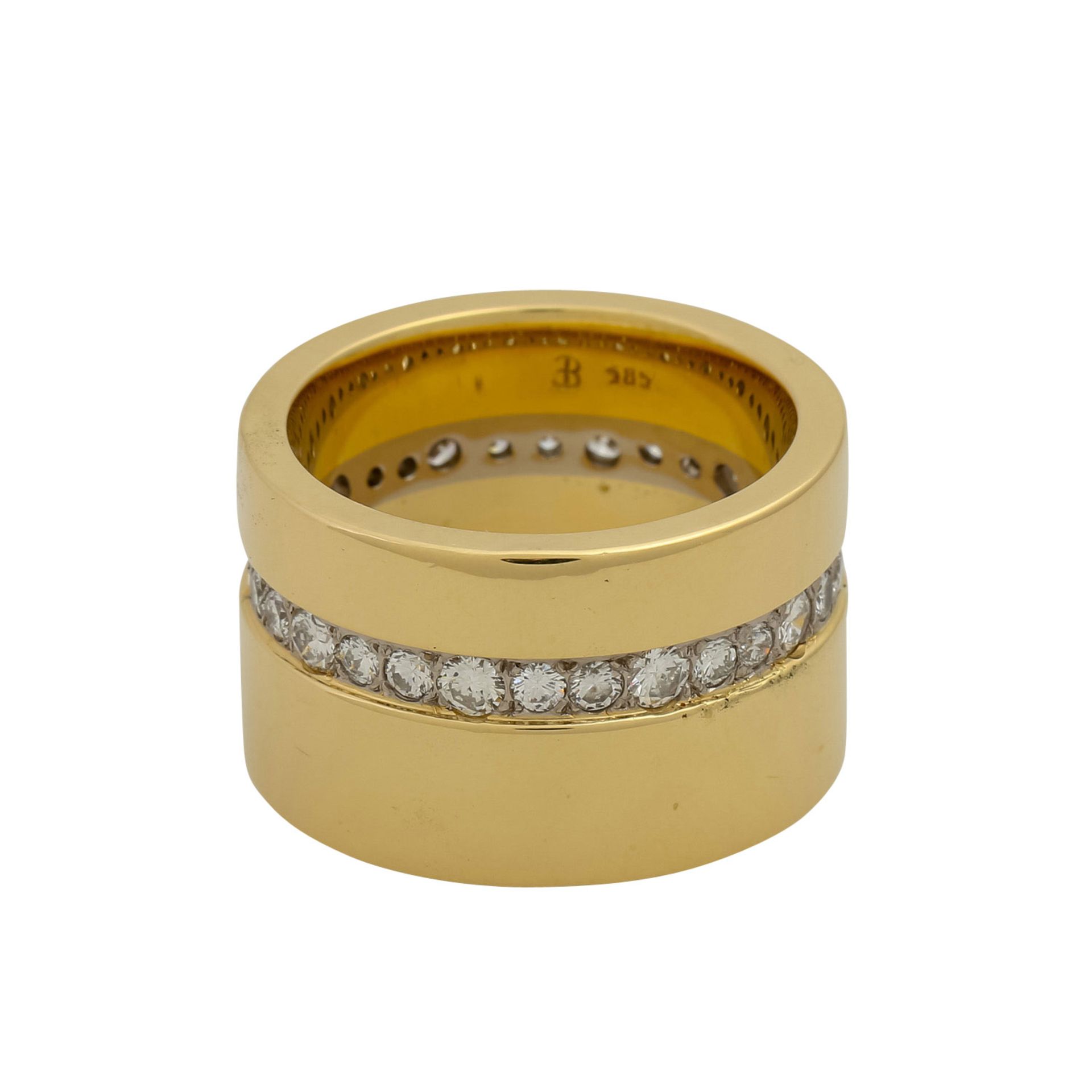 Ring mit Brillantlinie rundum, zus. ca. 1,8 ct,